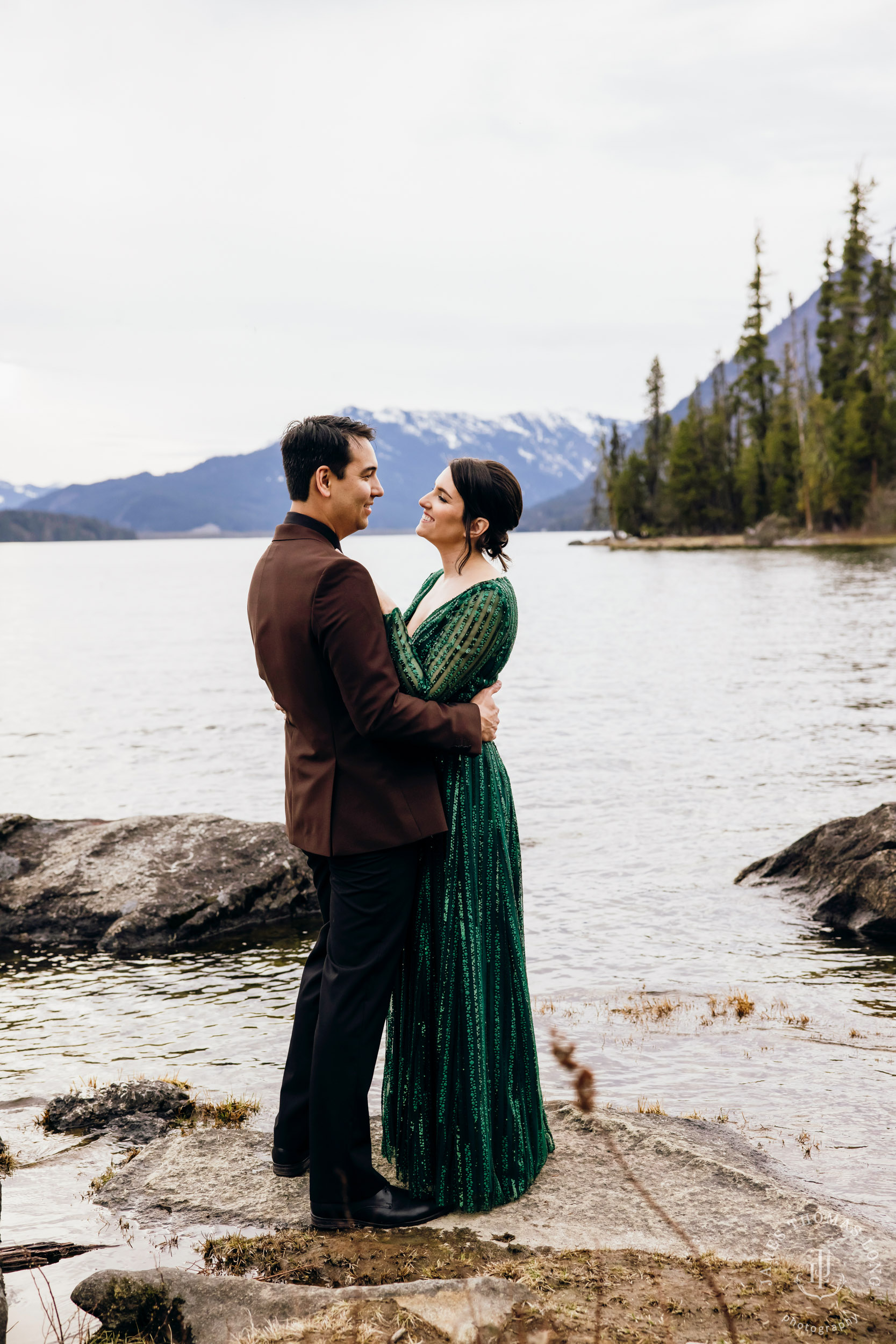 Seattle Cascade Mountain adventure engagement session by Seattle adventure elopement photographer James Thomas Long Photography