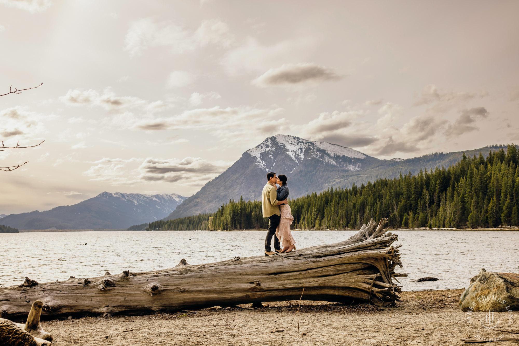 Seattle Cascade Mountain adventure engagement session by Seattle adventure elopement photographer James Thomas Long Photography