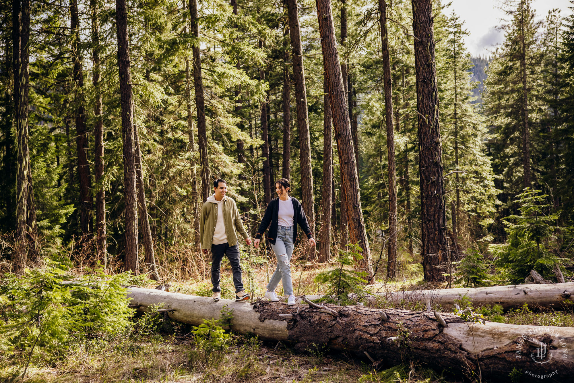 Seattle Cascade Mountain adventure engagement session by Seattle adventure elopement photographer James Thomas Long Photography