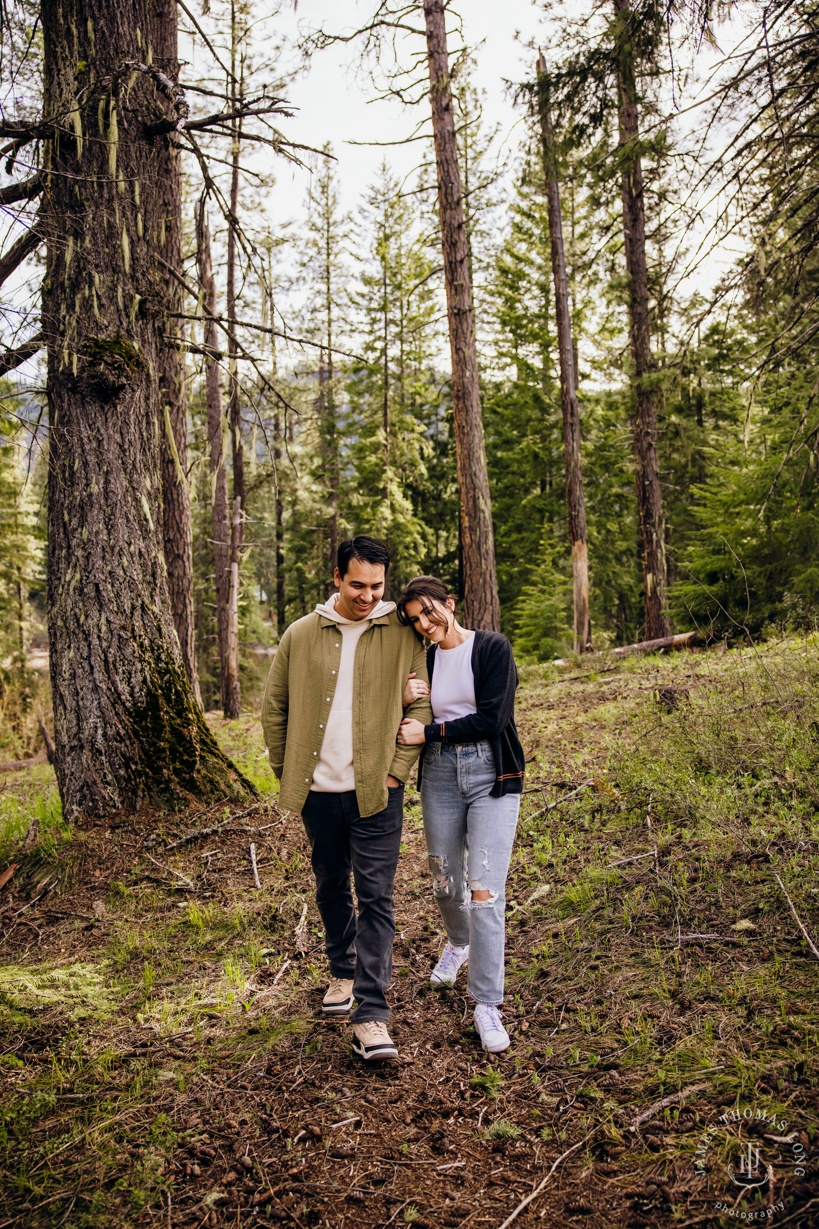 Seattle Cascade Mountain adventure engagement session by Seattle adventure elopement photographer James Thomas Long Photography