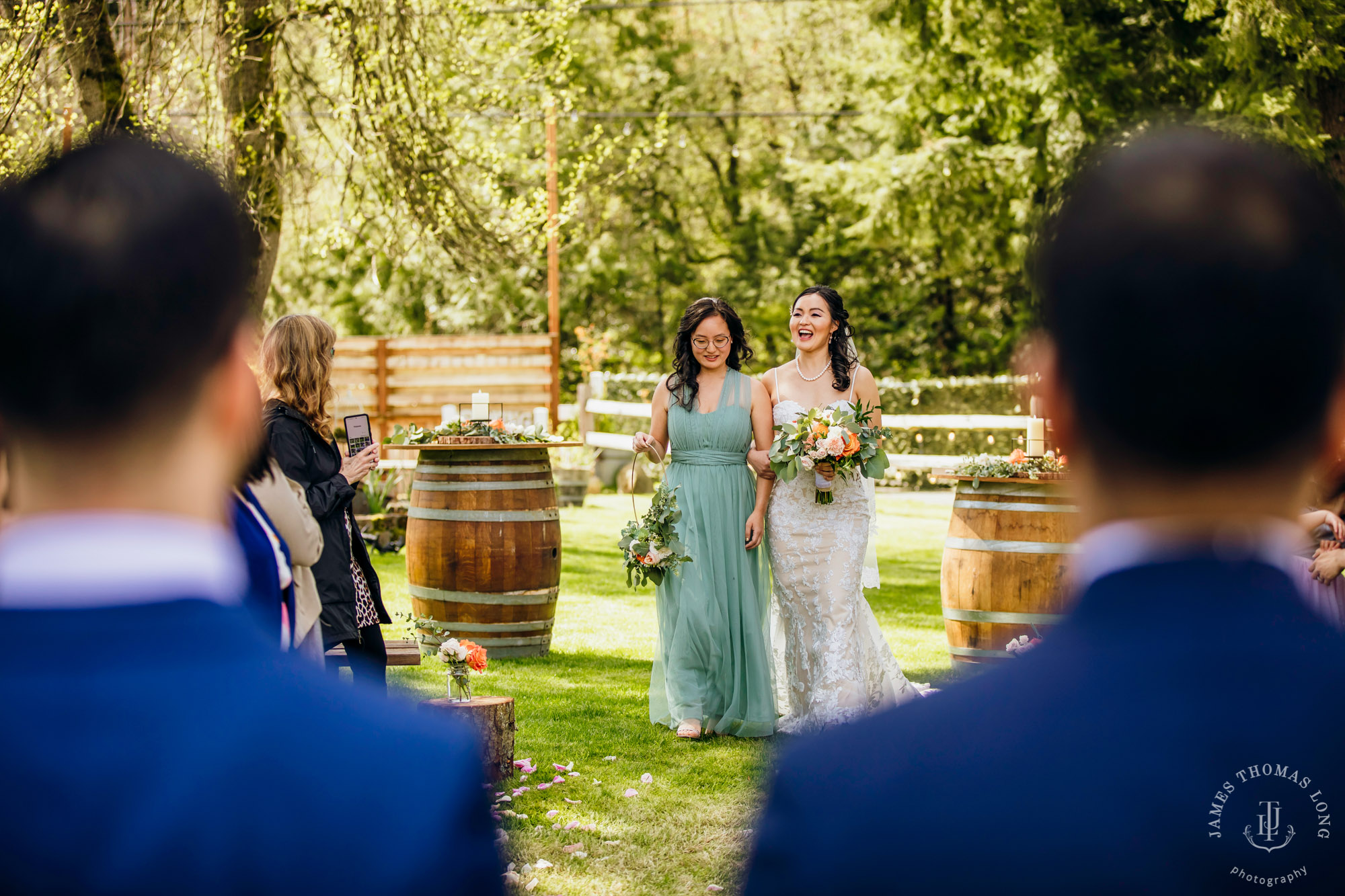 The Barn at Holly Farm Bothell wedding by Seattle wedding photographer James Thomas Long Photography