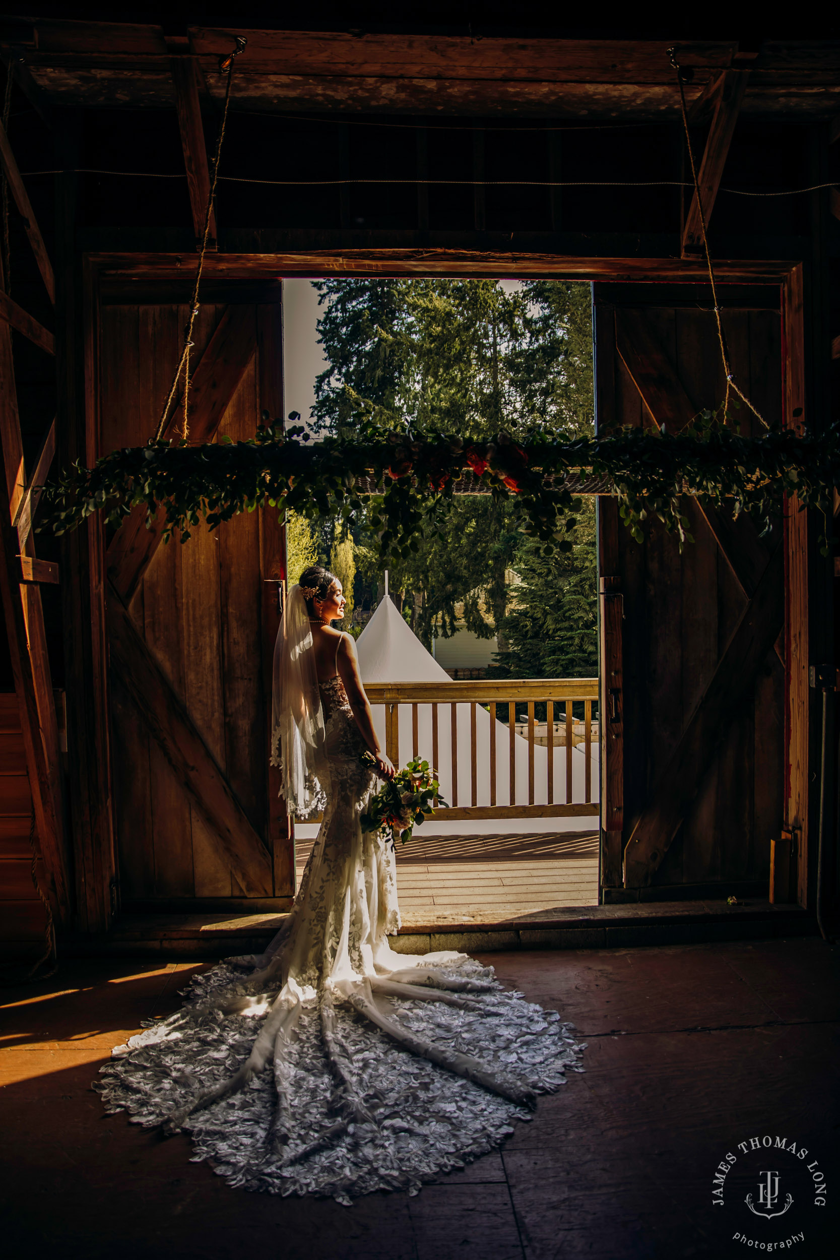 The Barn at Holly Farm Bothell wedding by Seattle wedding photographer James Thomas Long Photography