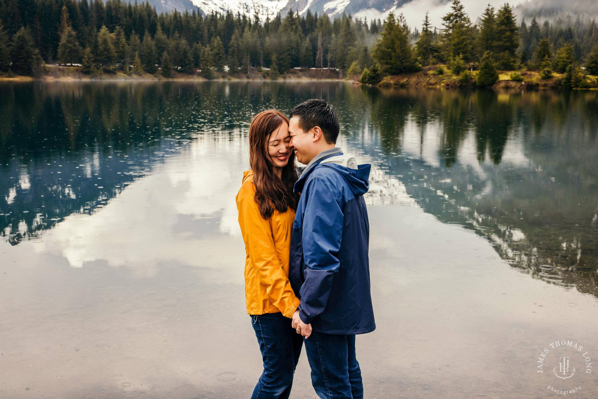 Snoqualmie Pass adventure engagement session by Seattle adventure wedding photographer James Thomas Long Photography