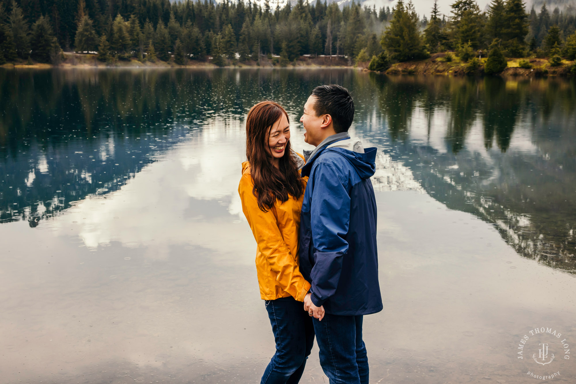 Snoqualmie Pass adventure engagement session by Seattle adventure wedding photographer James Thomas Long Photography