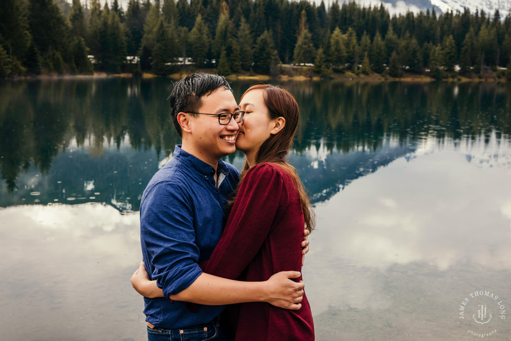 Snoqualmie Pass adventure engagement session by Seattle adventure wedding photographer James Thomas Long Photography