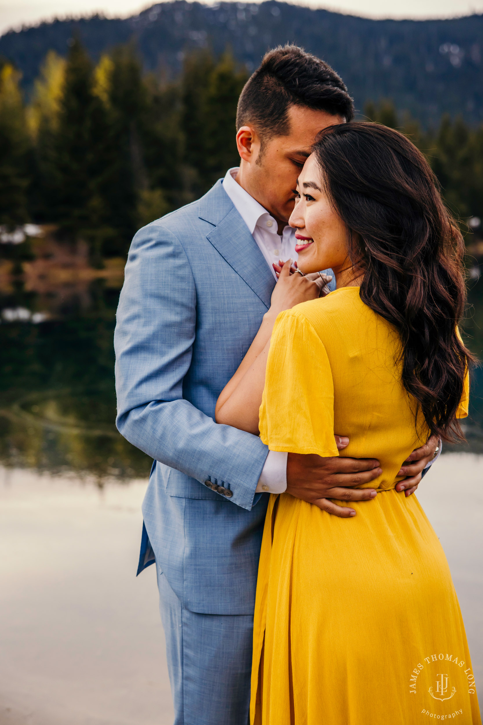 Adventure engagement session at Snoqualmie Pass by adventure wedding photographer James Thomas Long Photography