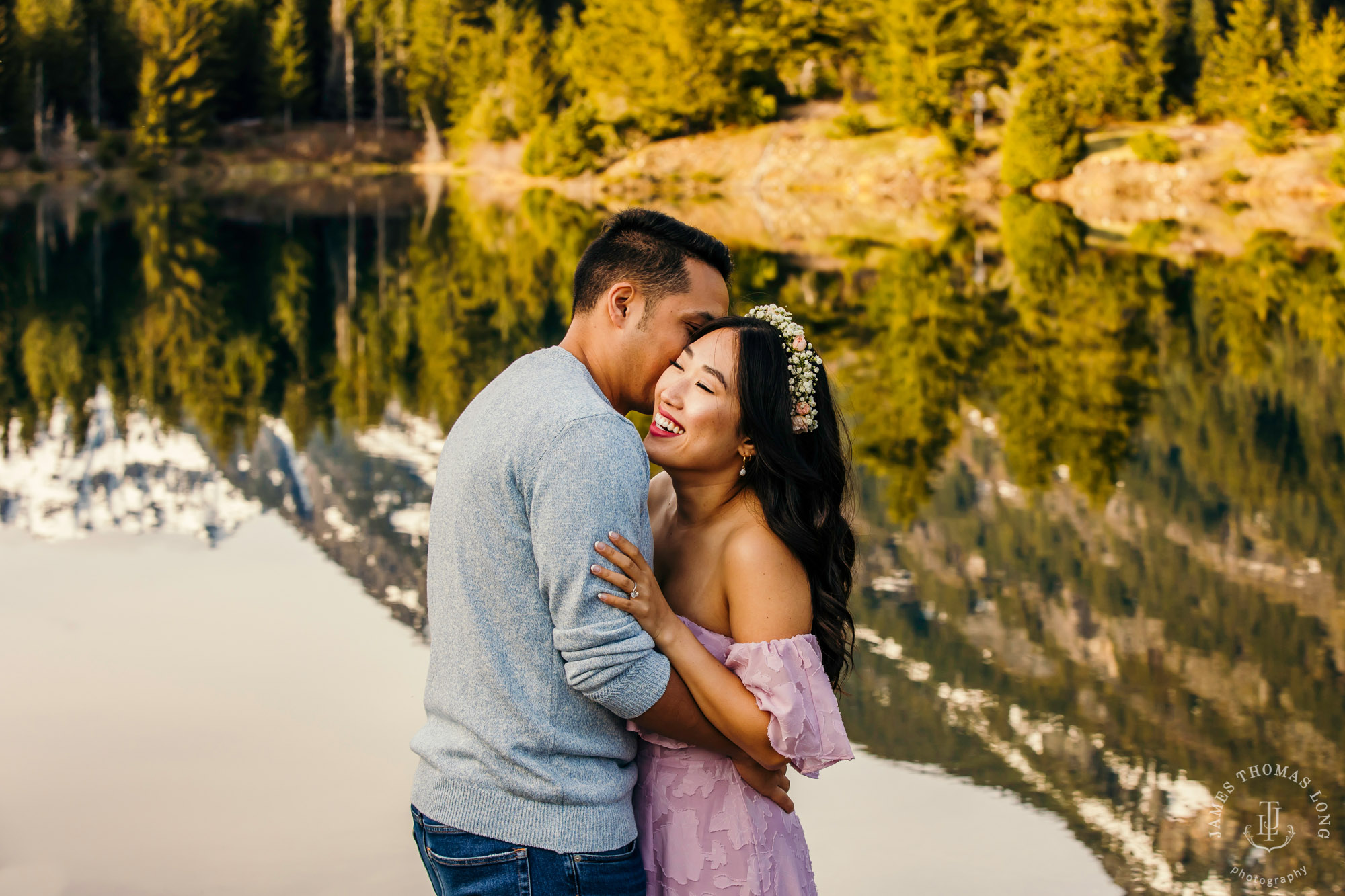 Adventure engagement session at Snoqualmie Pass by adventure wedding photographer James Thomas Long Photography