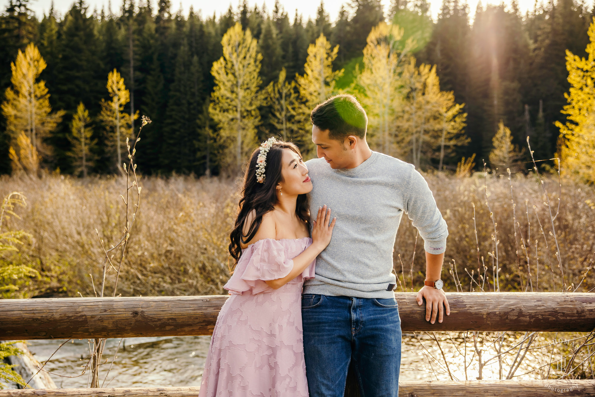 Adventure engagement session at Snoqualmie Pass by adventure wedding photographer James Thomas Long Photography