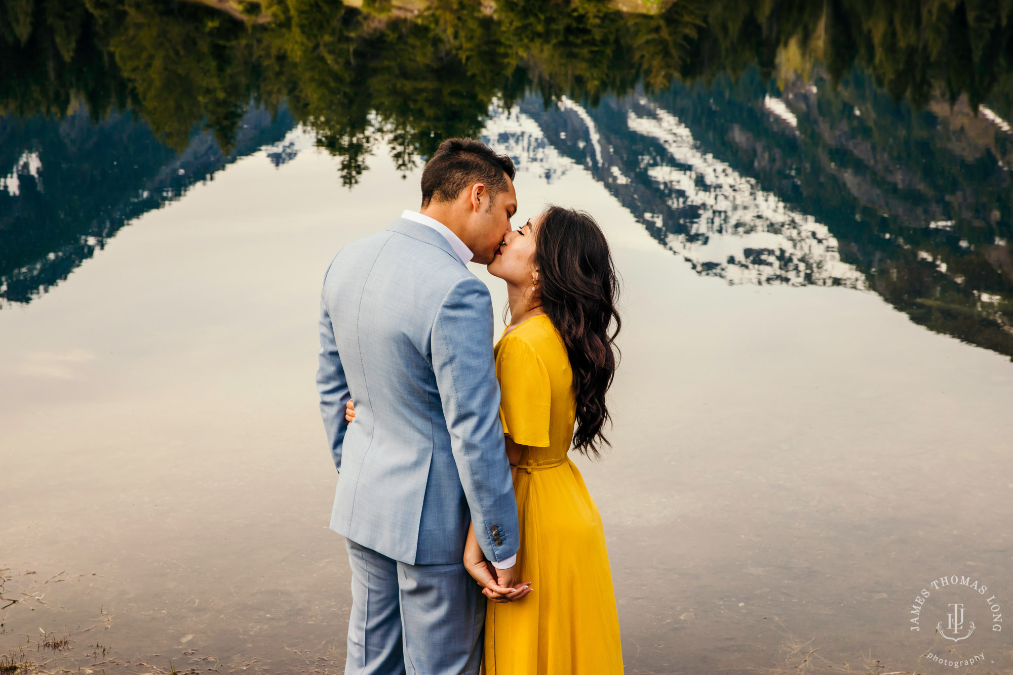 Adventure engagement session at Snoqualmie Pass by adventure wedding photographer James Thomas Long Photography