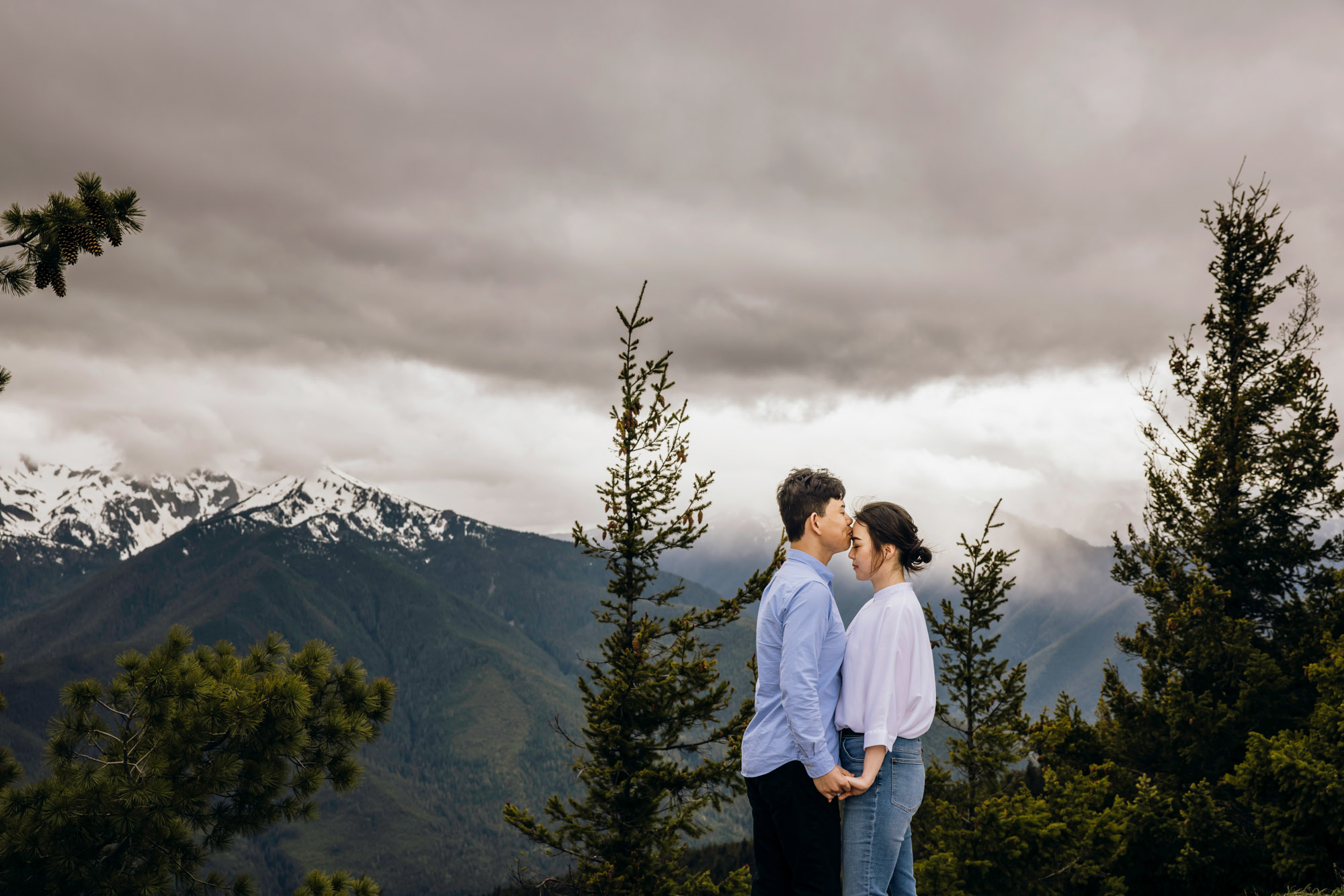 Pacific Northwest mountain engagement session by Seattle adventure elopement photographer James Thomas Long Photography