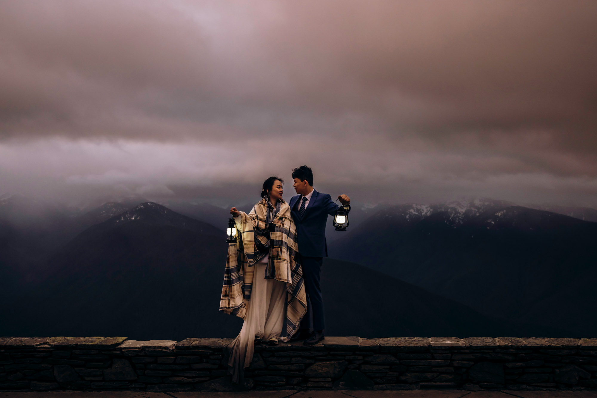 Pacific Northwest mountain engagement session by Seattle adventure elopement photographer James Thomas Long Photography