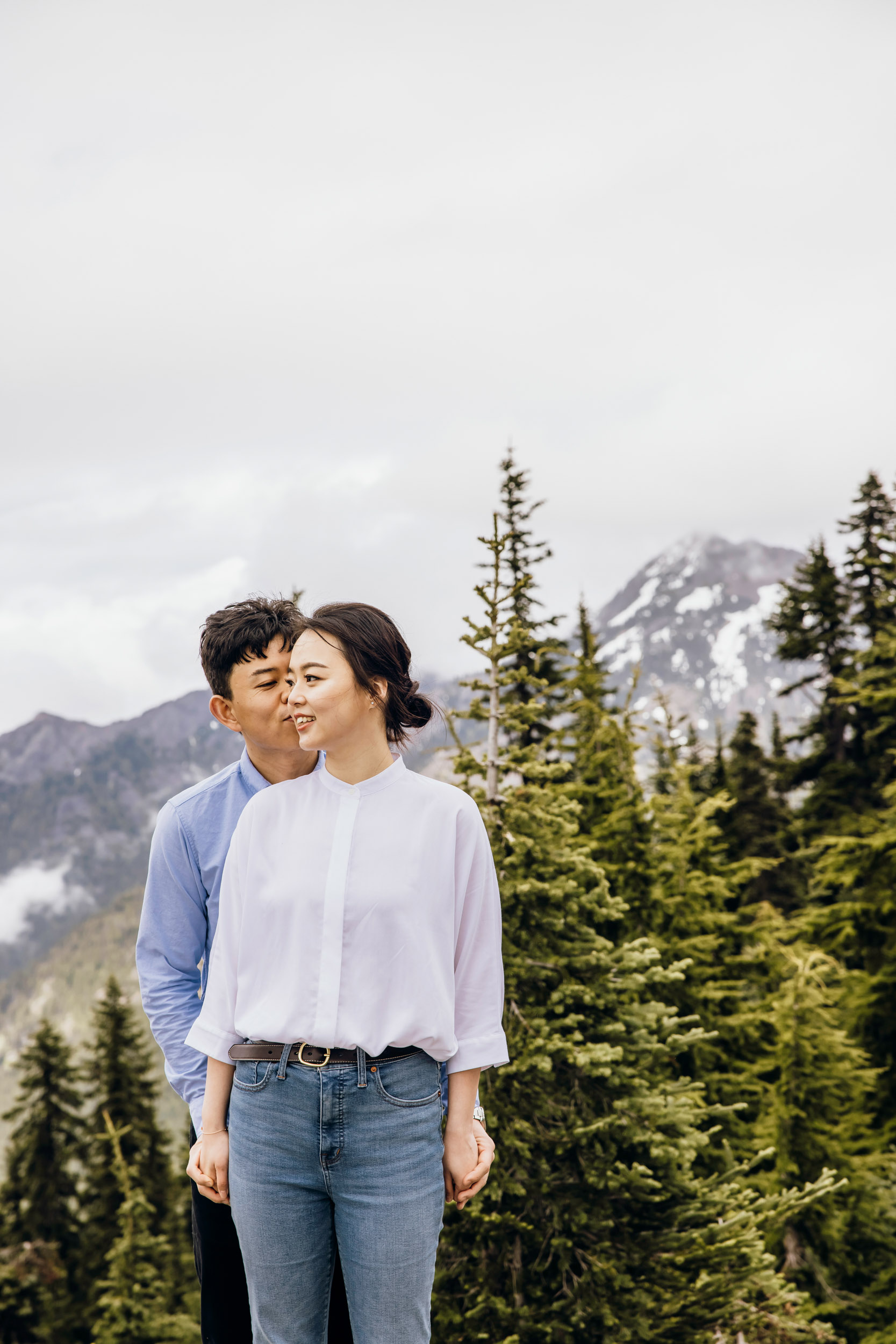 Pacific Northwest mountain engagement session by Seattle adventure elopement photographer James Thomas Long Photography