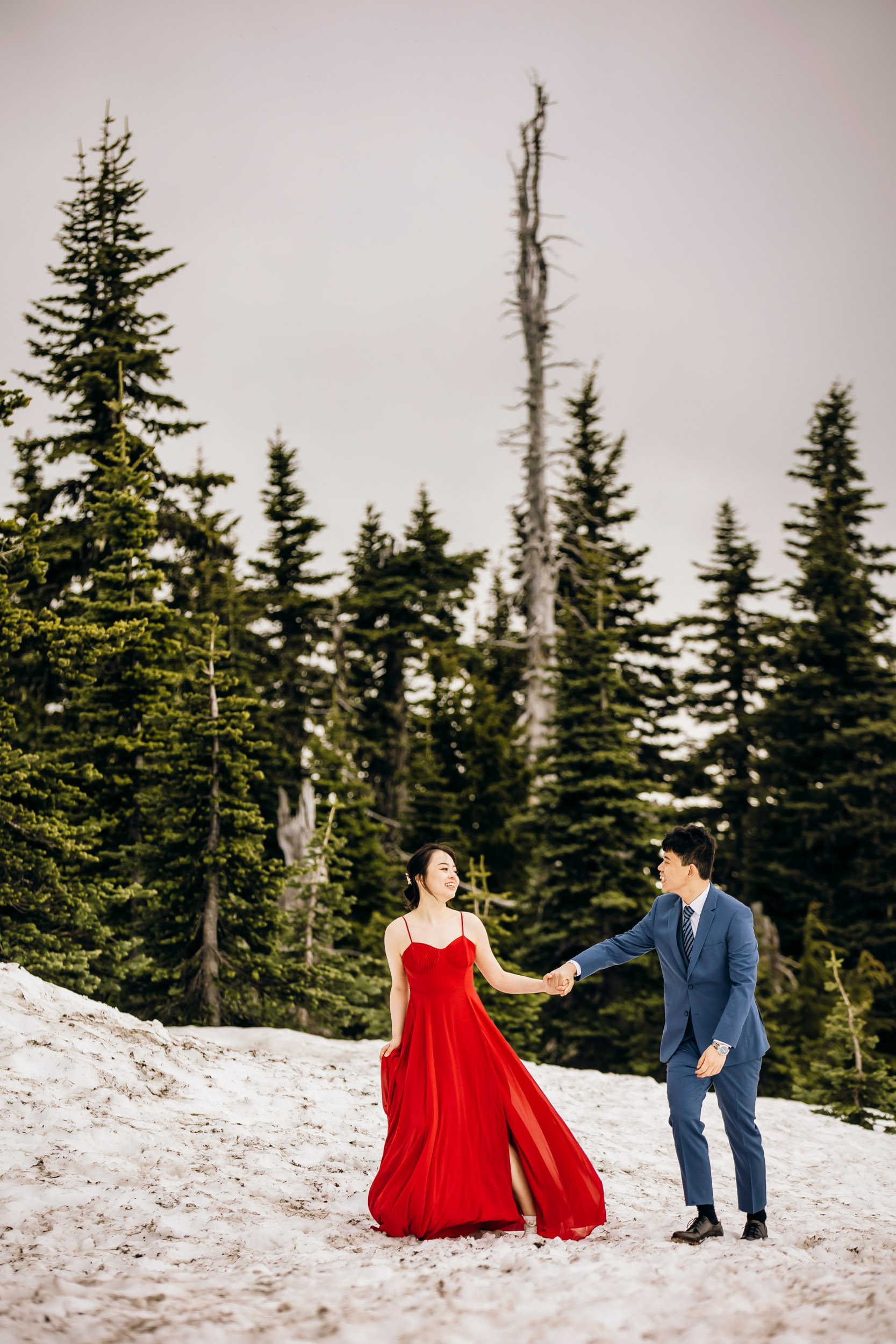 Pacific Northwest mountain engagement session by Seattle adventure elopement photographer James Thomas Long Photography