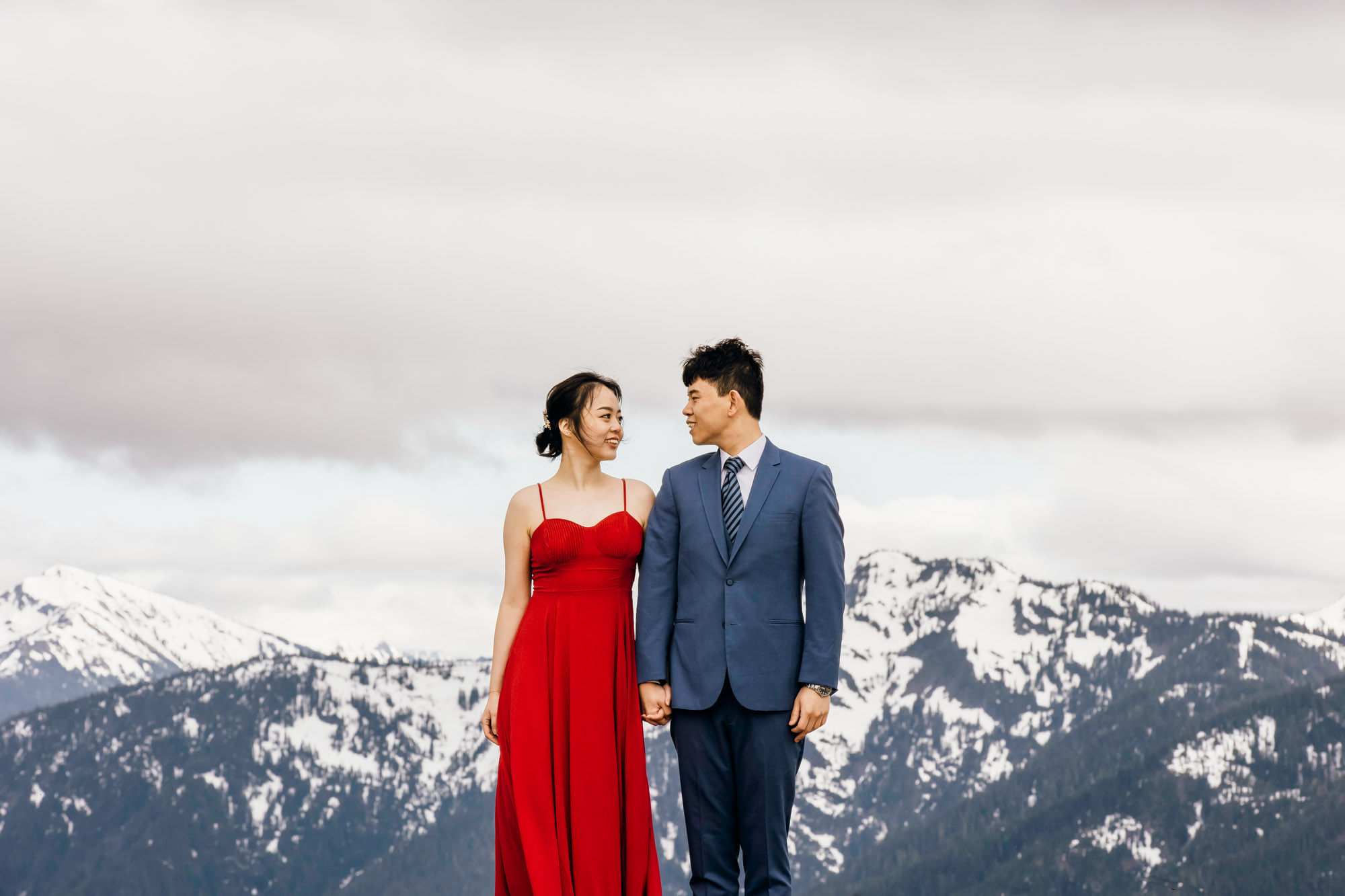 Pacific Northwest mountain engagement session by Seattle adventure elopement photographer James Thomas Long Photography