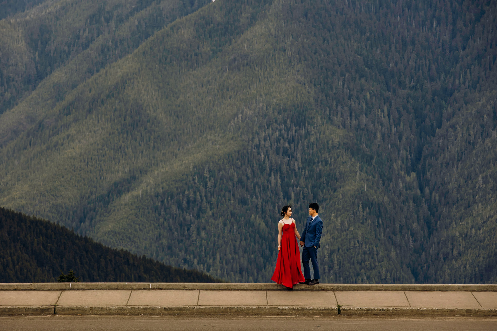 Pacific Northwest mountain engagement session by Seattle adventure elopement photographer James Thomas Long Photography