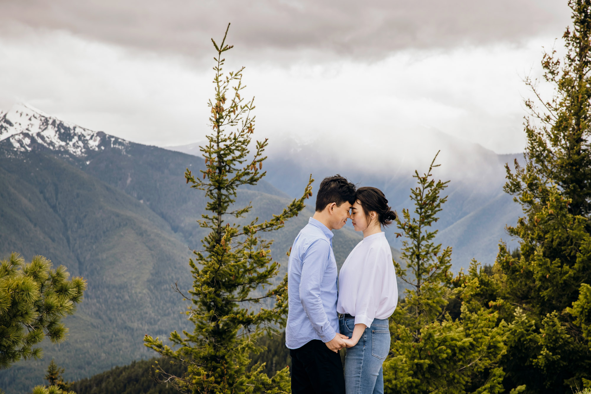 Pacific Northwest mountain engagement session by Seattle adventure elopement photographer James Thomas Long Photography