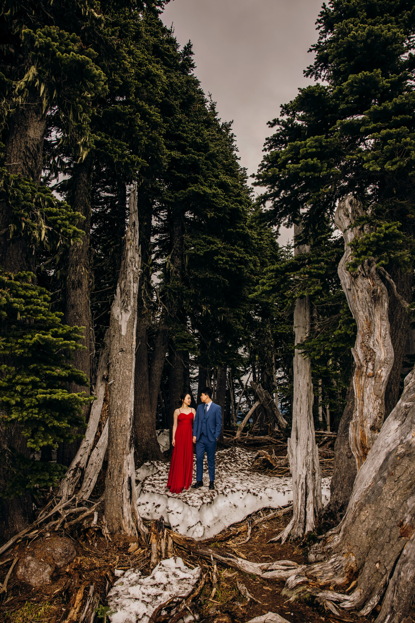 Pacific Northwest mountain engagement session by Seattle adventure elopement photographer James Thomas Long Photography