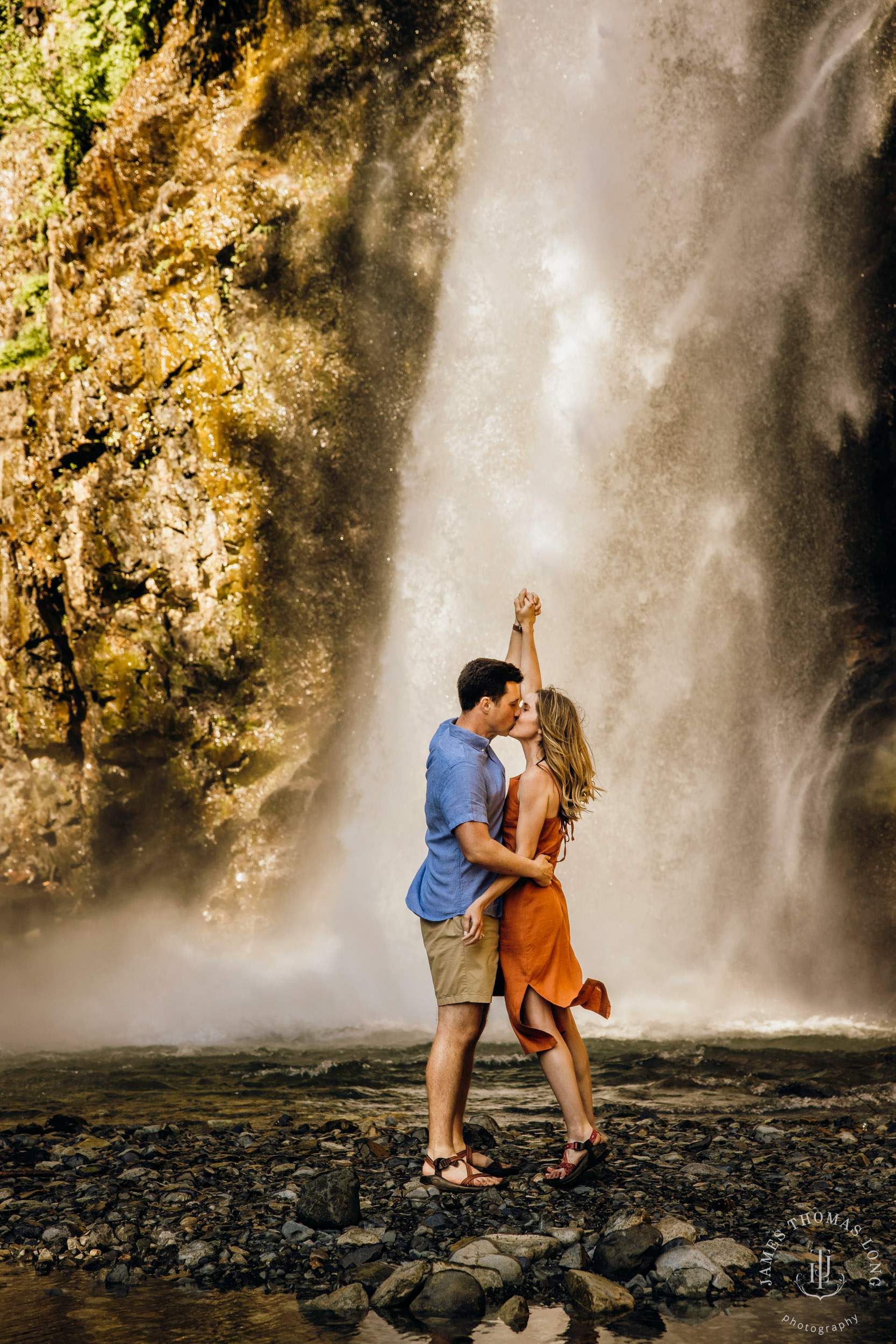 Adventure engagement in the Cascades by Snoqualmie adventure elopement photographer James Thomas Long Photography