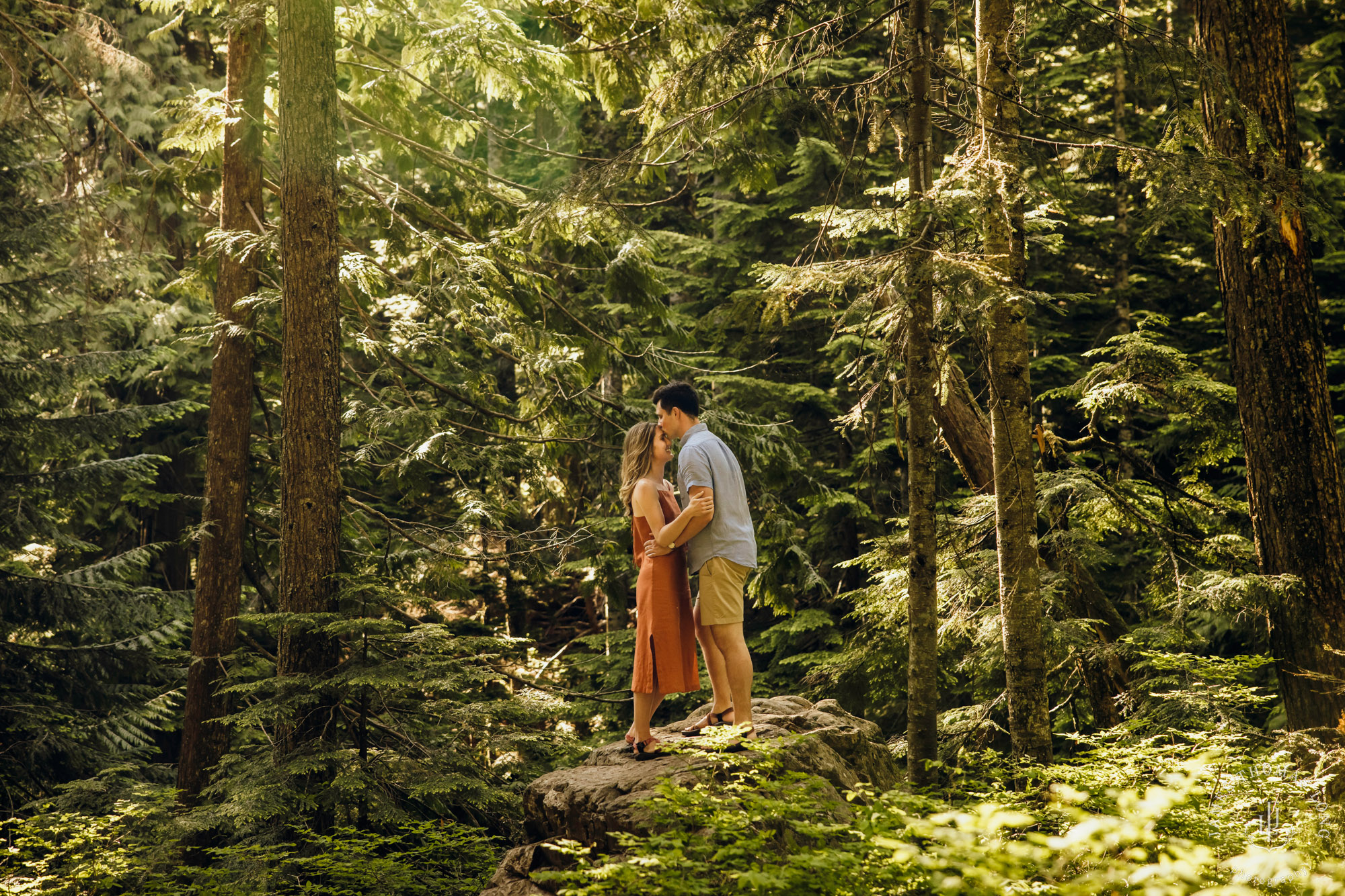 Adventure engagement in the Cascades by Snoqualmie adventure elopement photographer James Thomas Long Photography