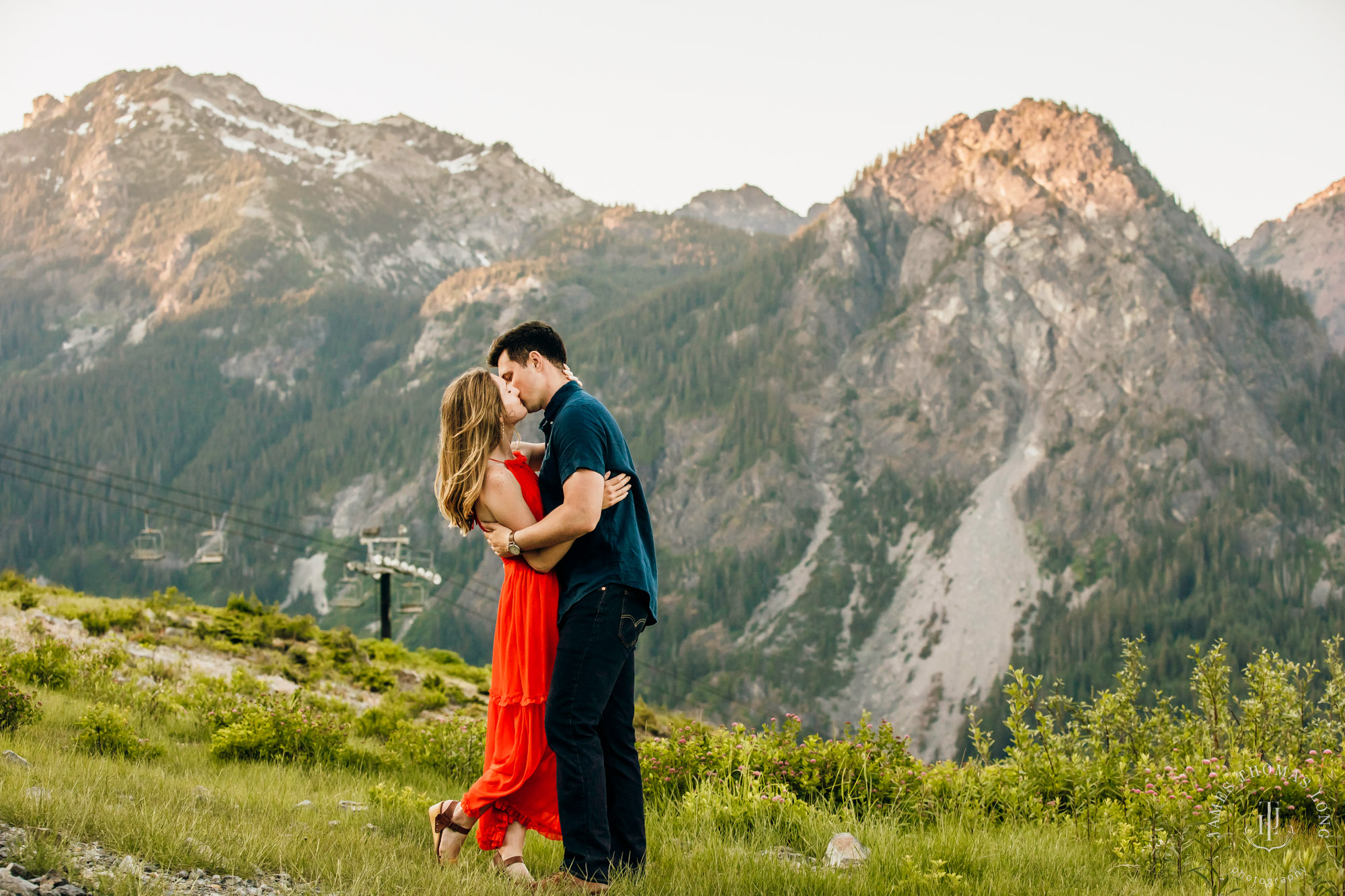 Adventure engagement in the Cascades by Snoqualmie adventure elopement photographer James Thomas Long Photography