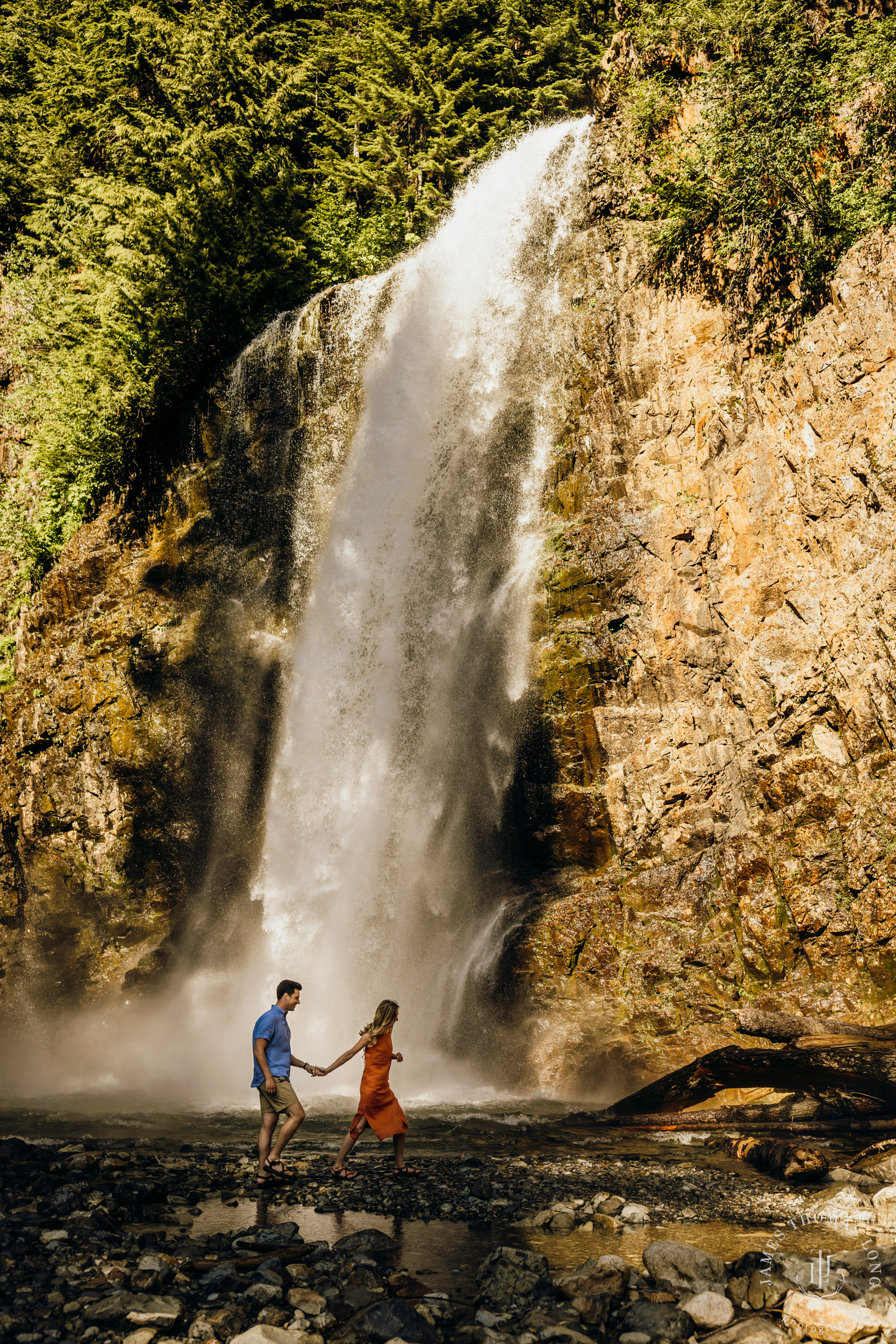 Adventure engagement in the Cascades by Snoqualmie adventure elopement photographer James Thomas Long Photography