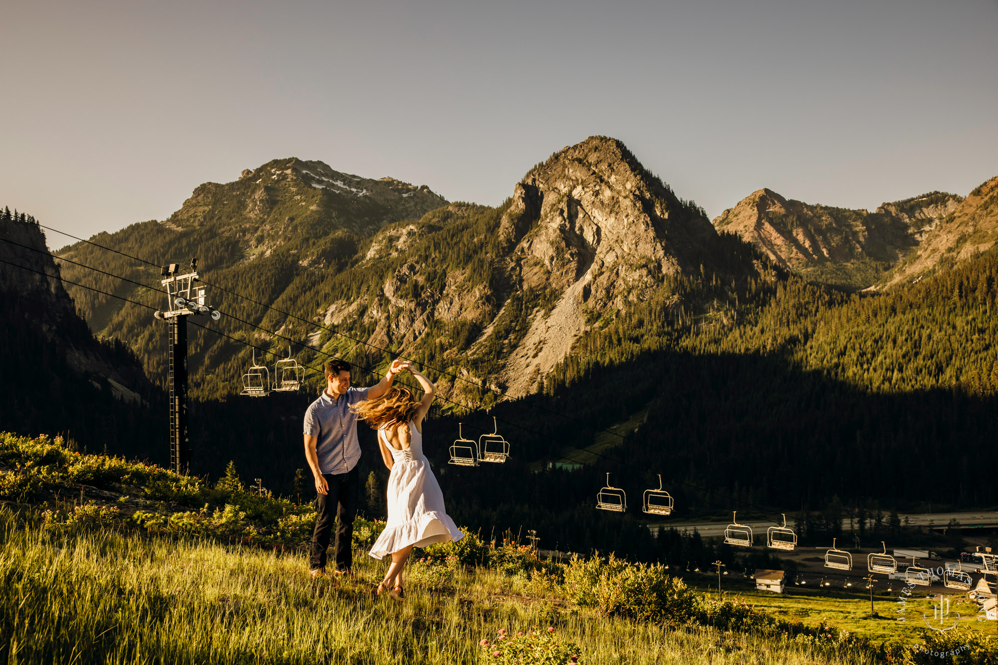 Adventure engagement in the Cascades by Snoqualmie adventure elopement photographer James Thomas Long Photography