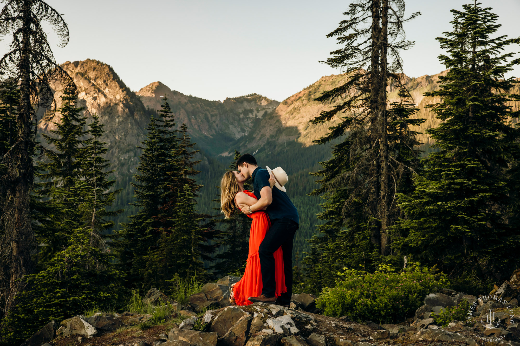 Adventure engagement in the Cascades by Snoqualmie adventure elopement photographer James Thomas Long Photography