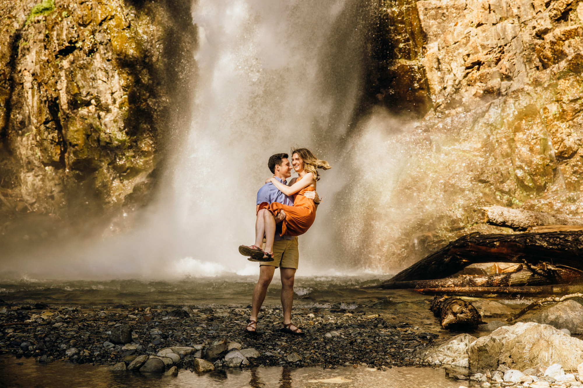 Adventure engagement in the Cascades by Snoqualmie adventure elopement photographer James Thomas Long Photography