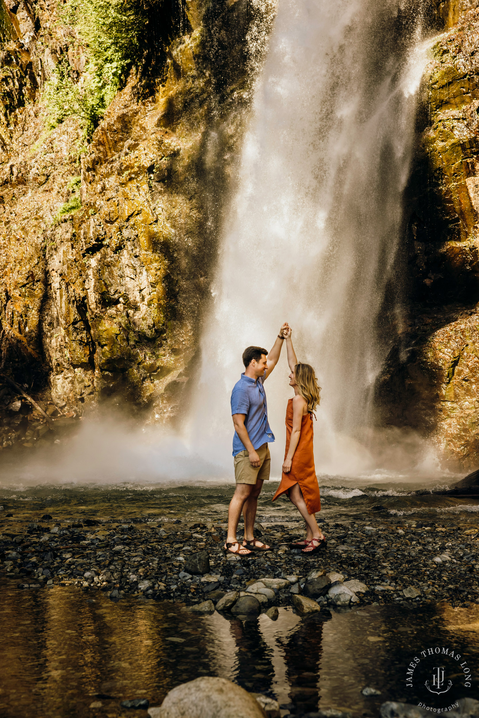 Adventure engagement in the Cascades by Snoqualmie adventure elopement photographer James Thomas Long Photography