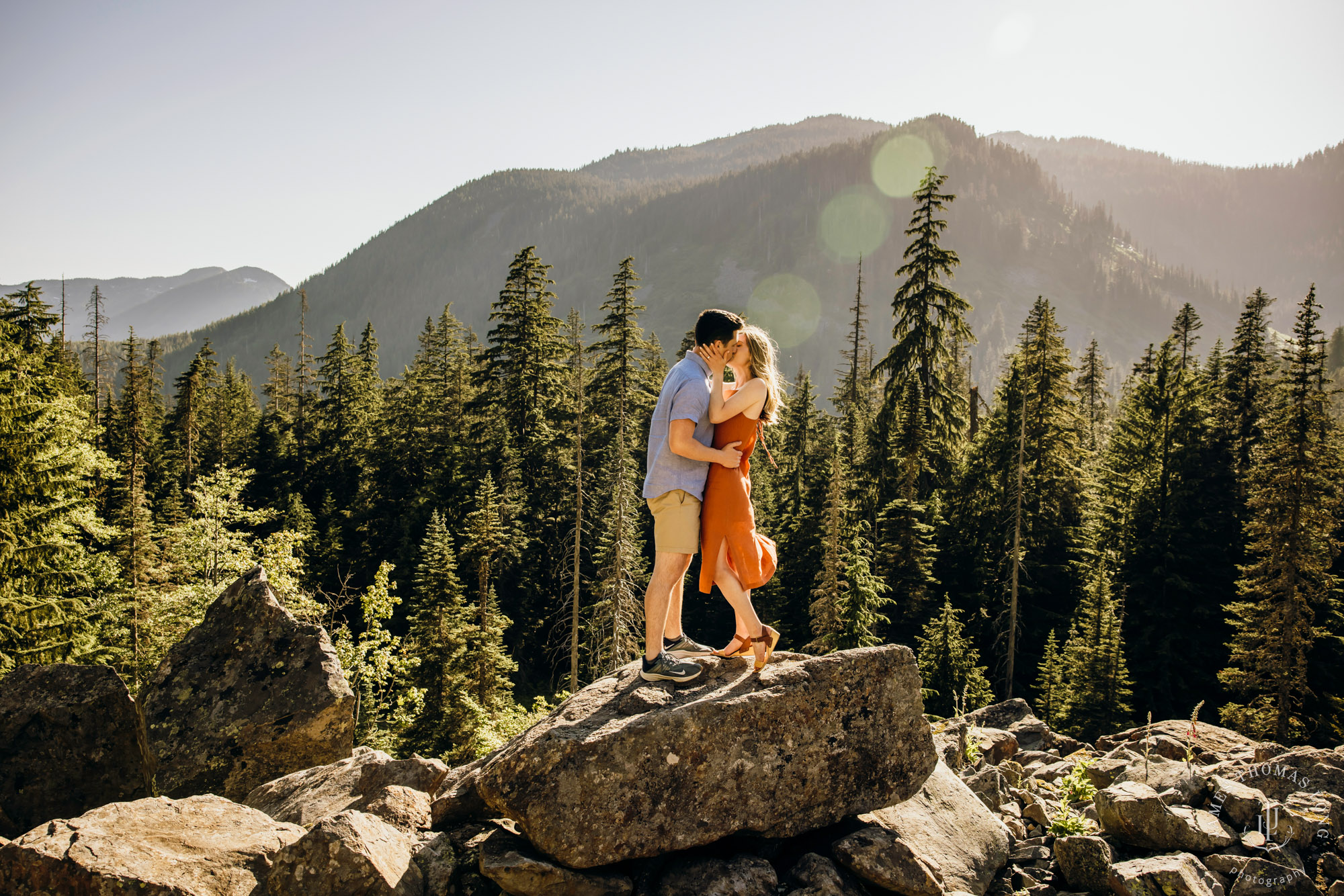 Adventure engagement in the Cascades by Snoqualmie adventure elopement photographer James Thomas Long Photography