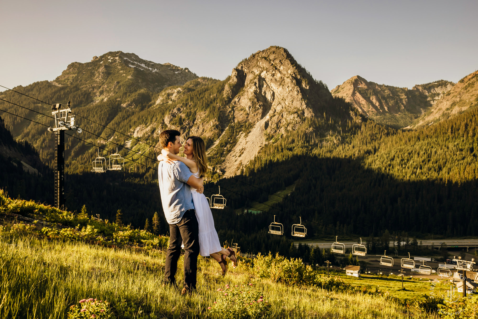 Adventure engagement in the Cascades by Snoqualmie adventure elopement photographer James Thomas Long Photography