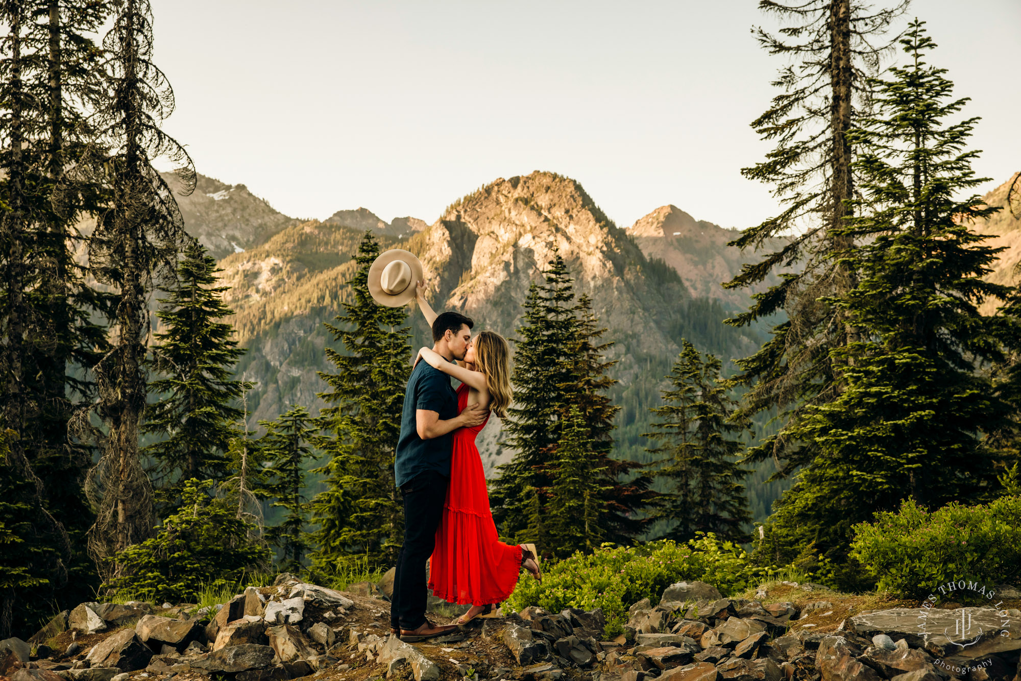 Adventure engagement in the Cascades by Snoqualmie adventure elopement photographer James Thomas Long Photography