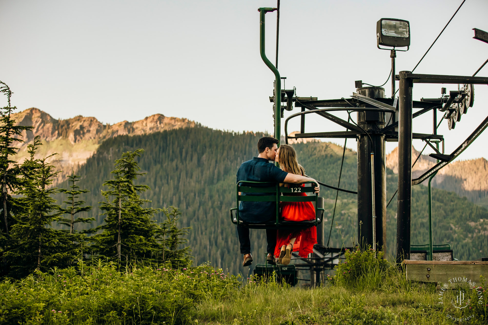 Adventure engagement in the Cascades by Snoqualmie adventure elopement photographer James Thomas Long Photography