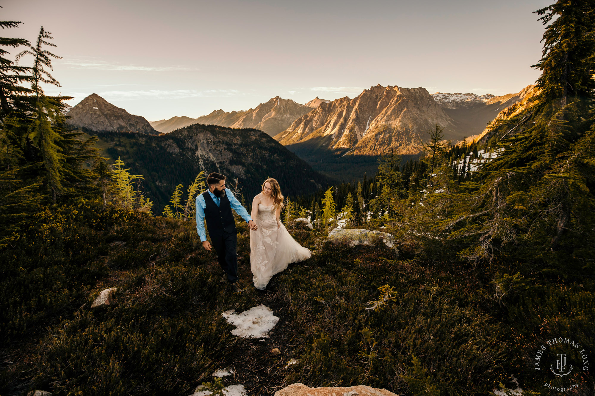 North Cascades adventure elopement by Seattle adventure elopement photographer James Thomas Long Photography