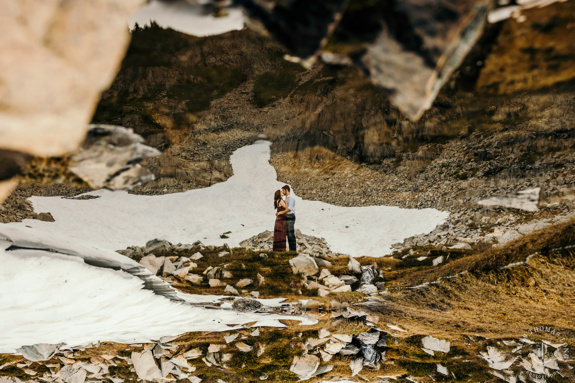 Mount Rainier adventure engagement session by adventure wedding and elopement photographer James Thomas Long Photography