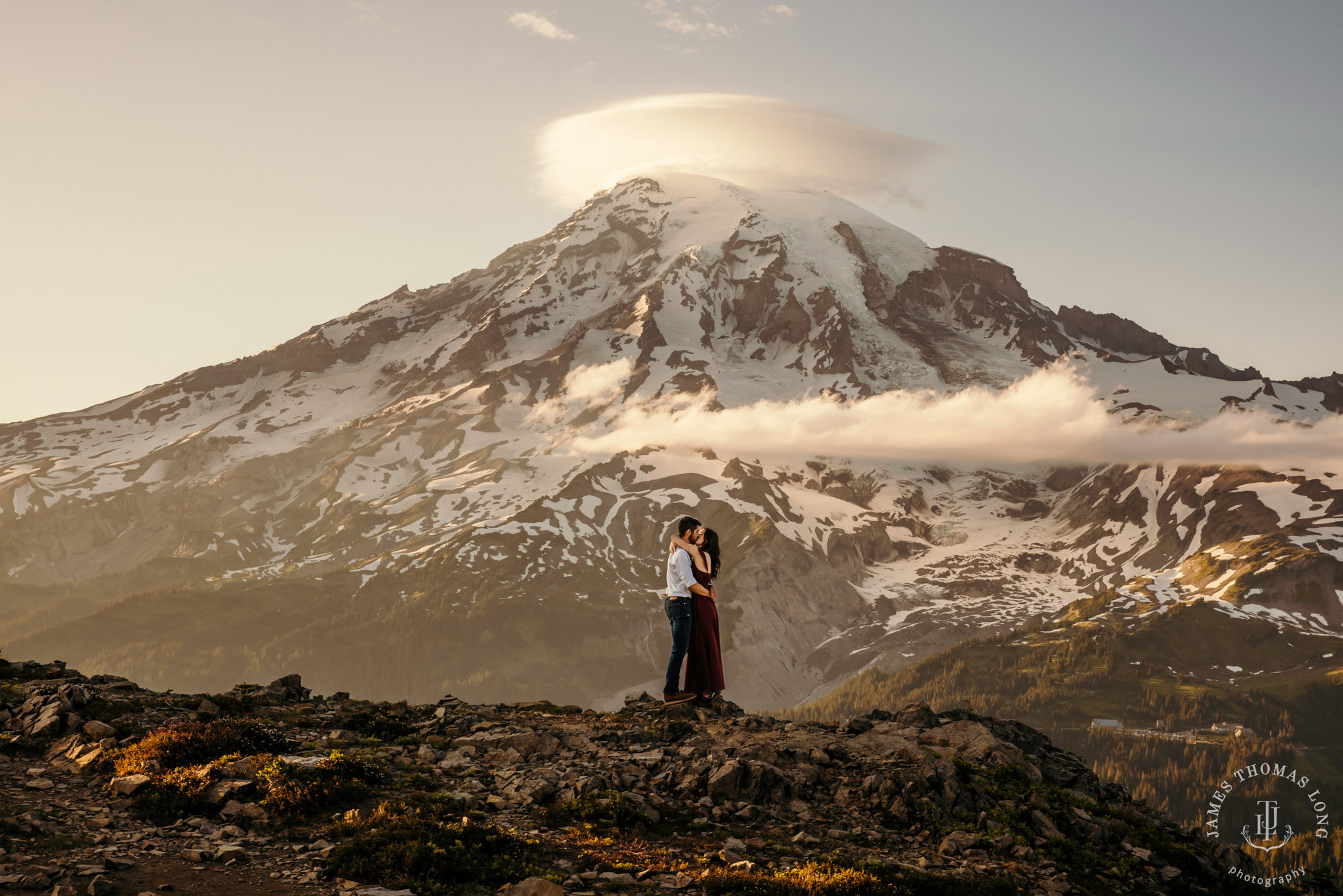 Mount Rainier adventure engagement session by adventure wedding and elopement photographer James Thomas Long Photography