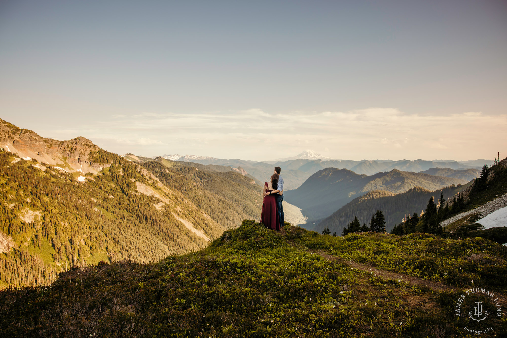 Mount Rainier adventure engagement session by adventure wedding and elopement photographer James Thomas Long Photography