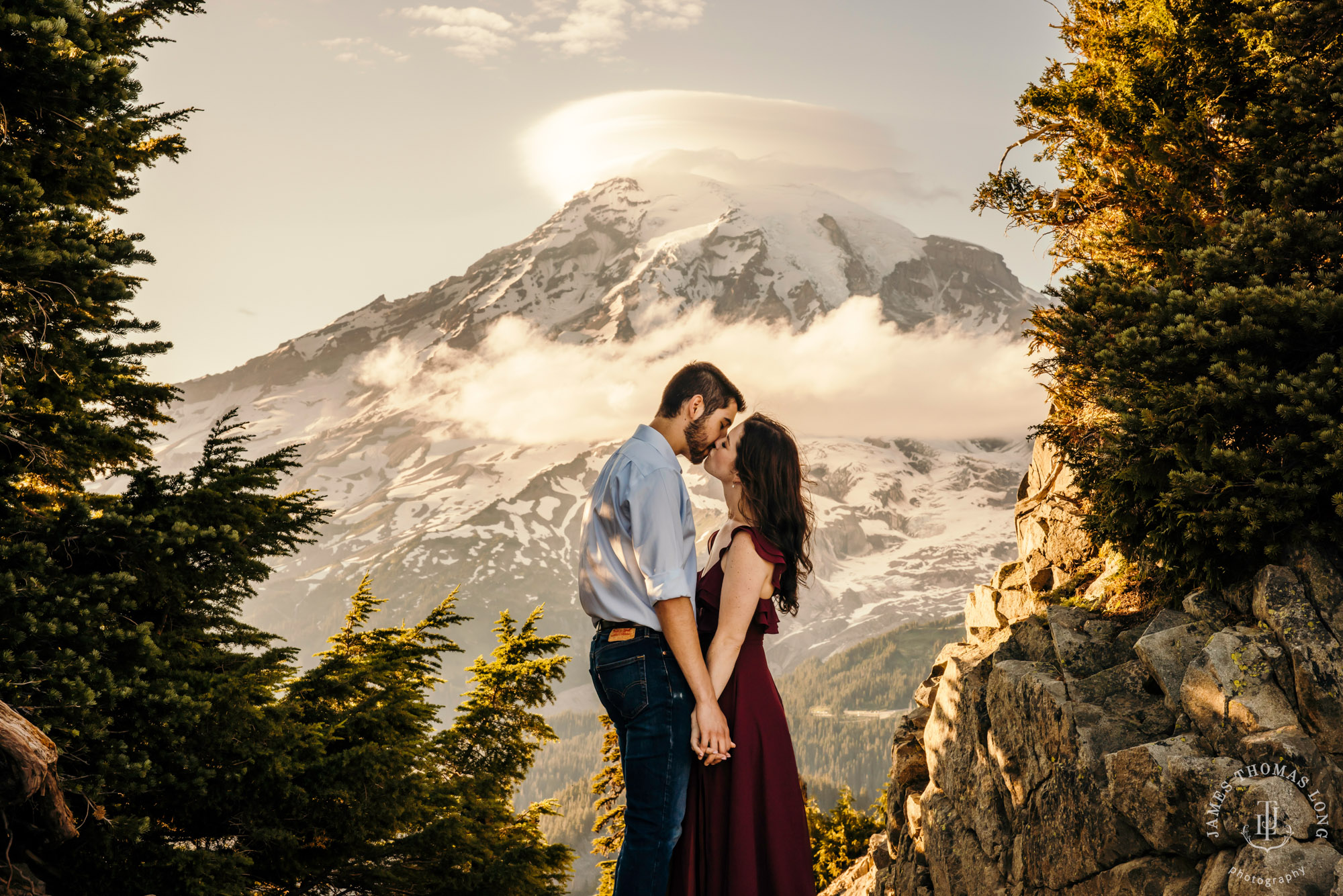 Mount Rainier adventure engagement session by adventure wedding and elopement photographer James Thomas Long Photography