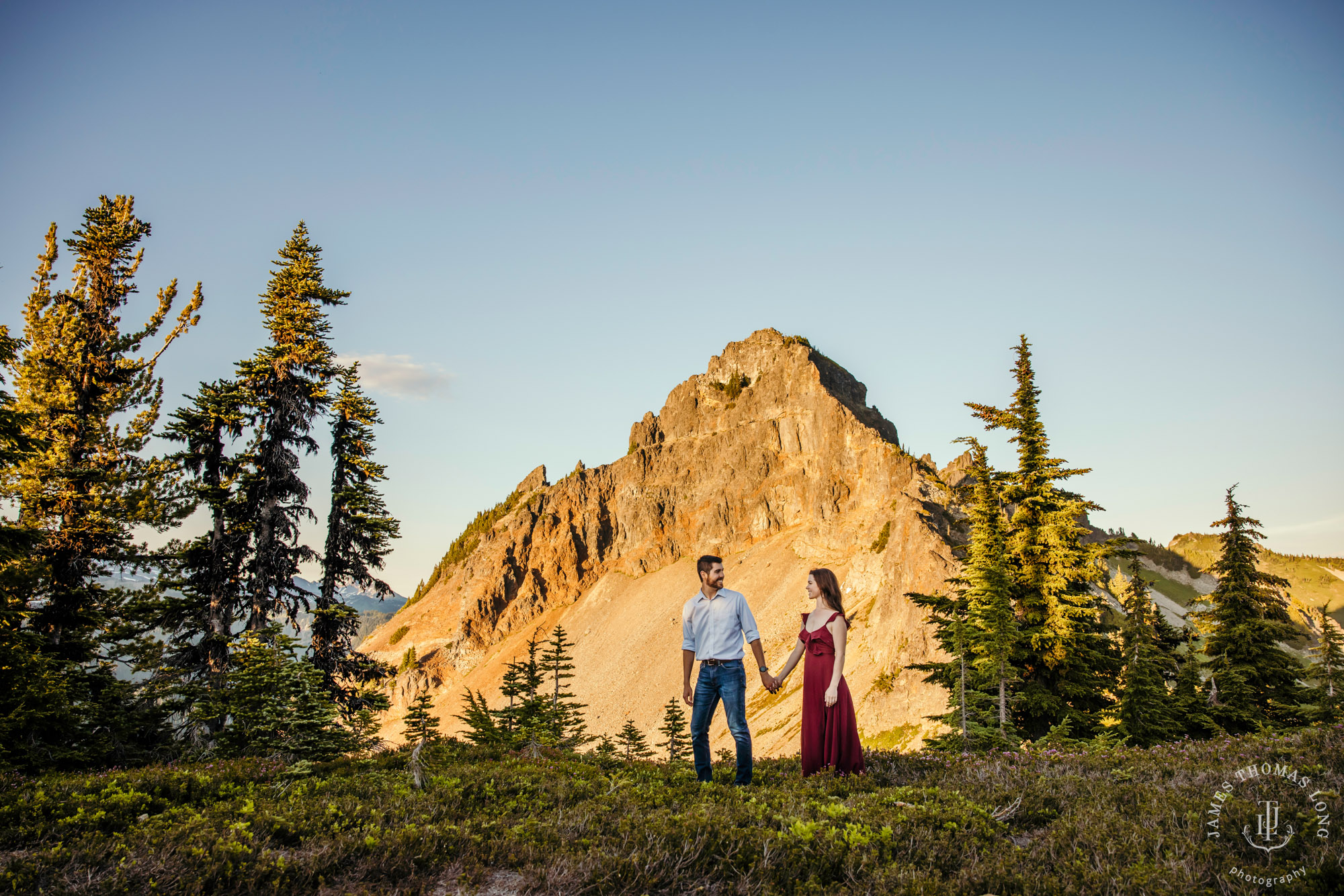 Mount Rainier adventure engagement session by adventure wedding and elopement photographer James Thomas Long Photography