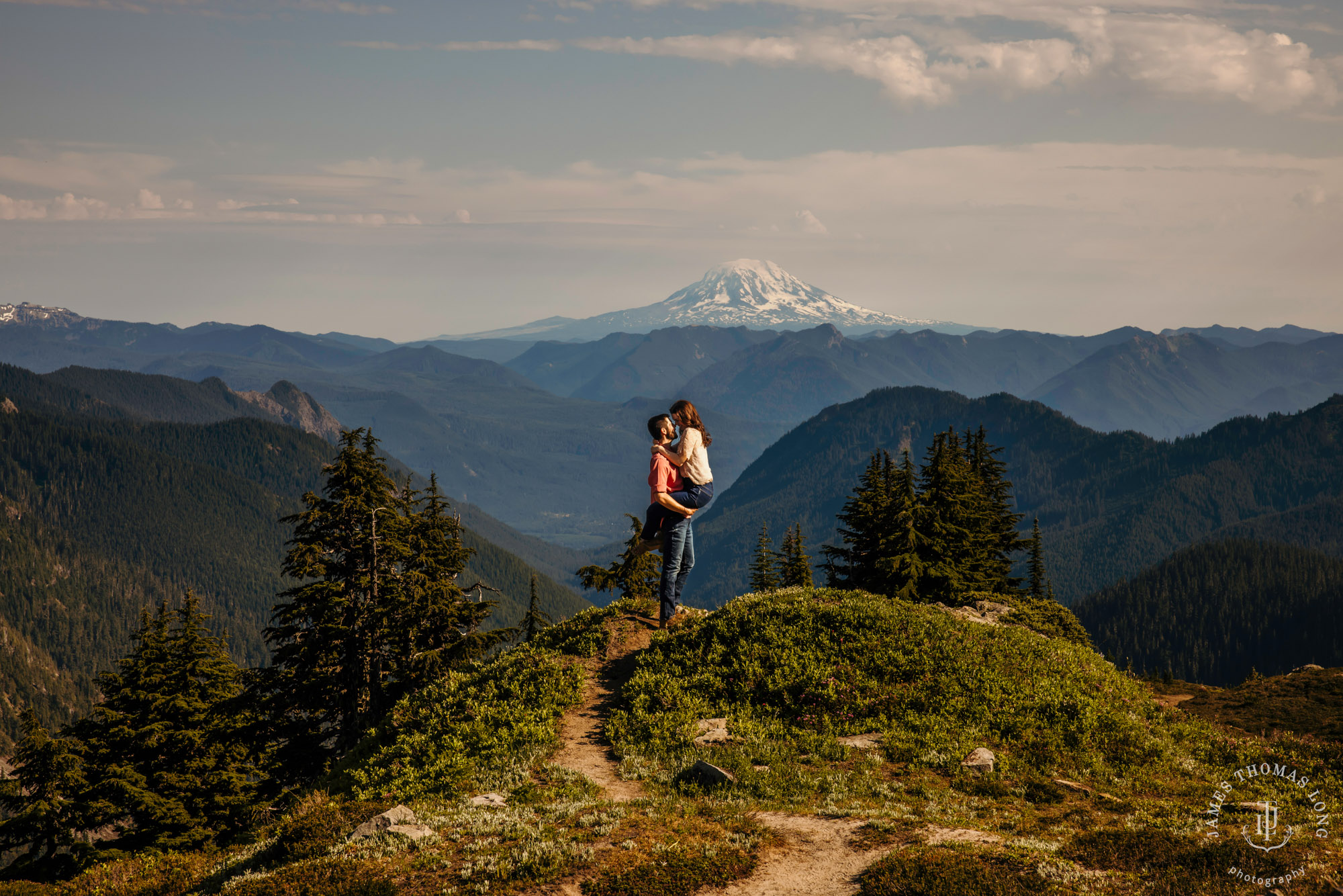 Mount Rainier adventure engagement session by adventure wedding and elopement photographer James Thomas Long Photography