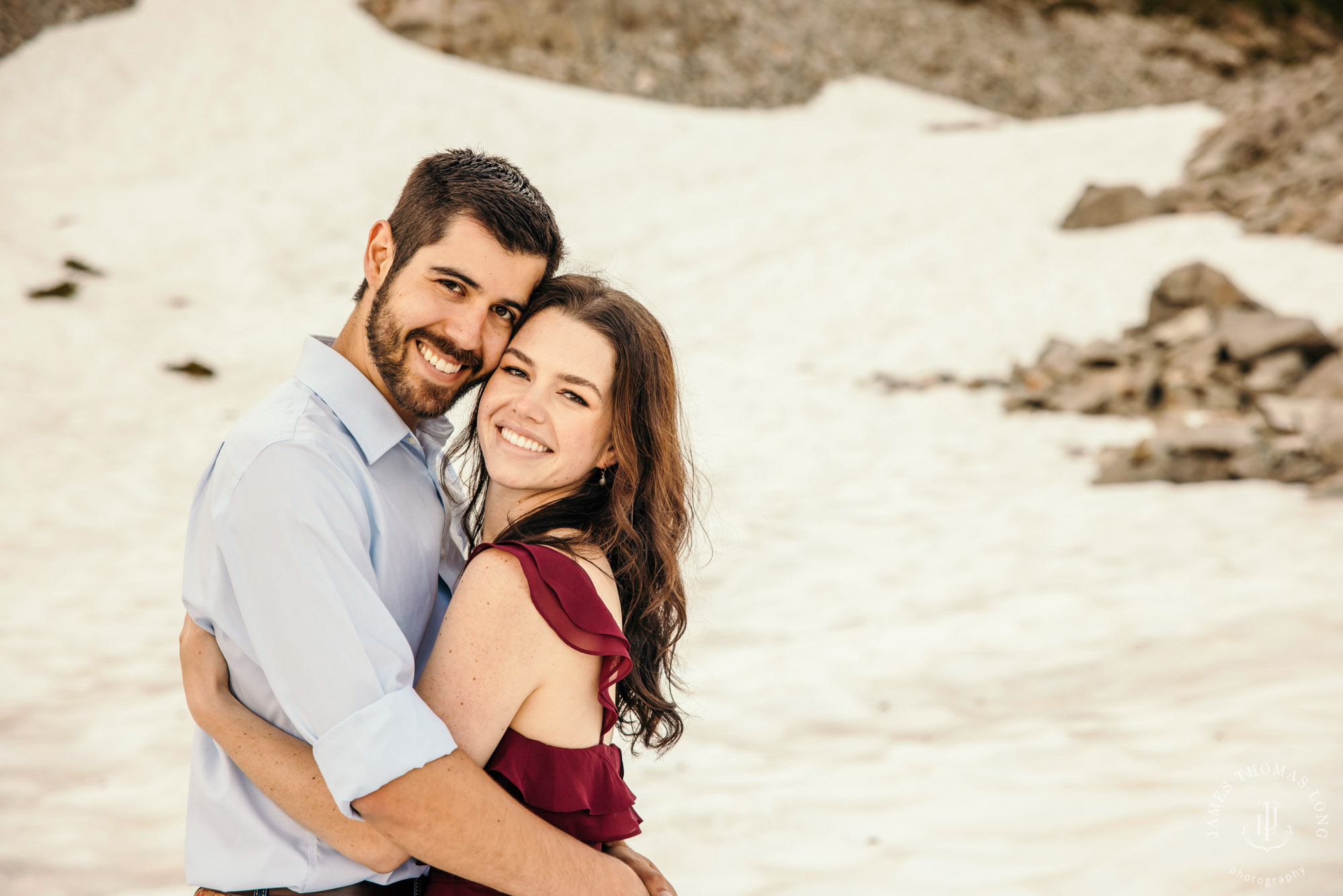 Mount Rainier adventure engagement session by adventure wedding and elopement photographer James Thomas Long Photography