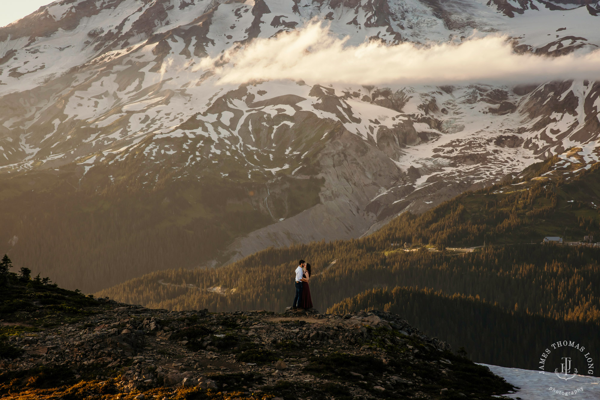 Mount Rainier adventure engagement session by adventure wedding and elopement photographer James Thomas Long Photography