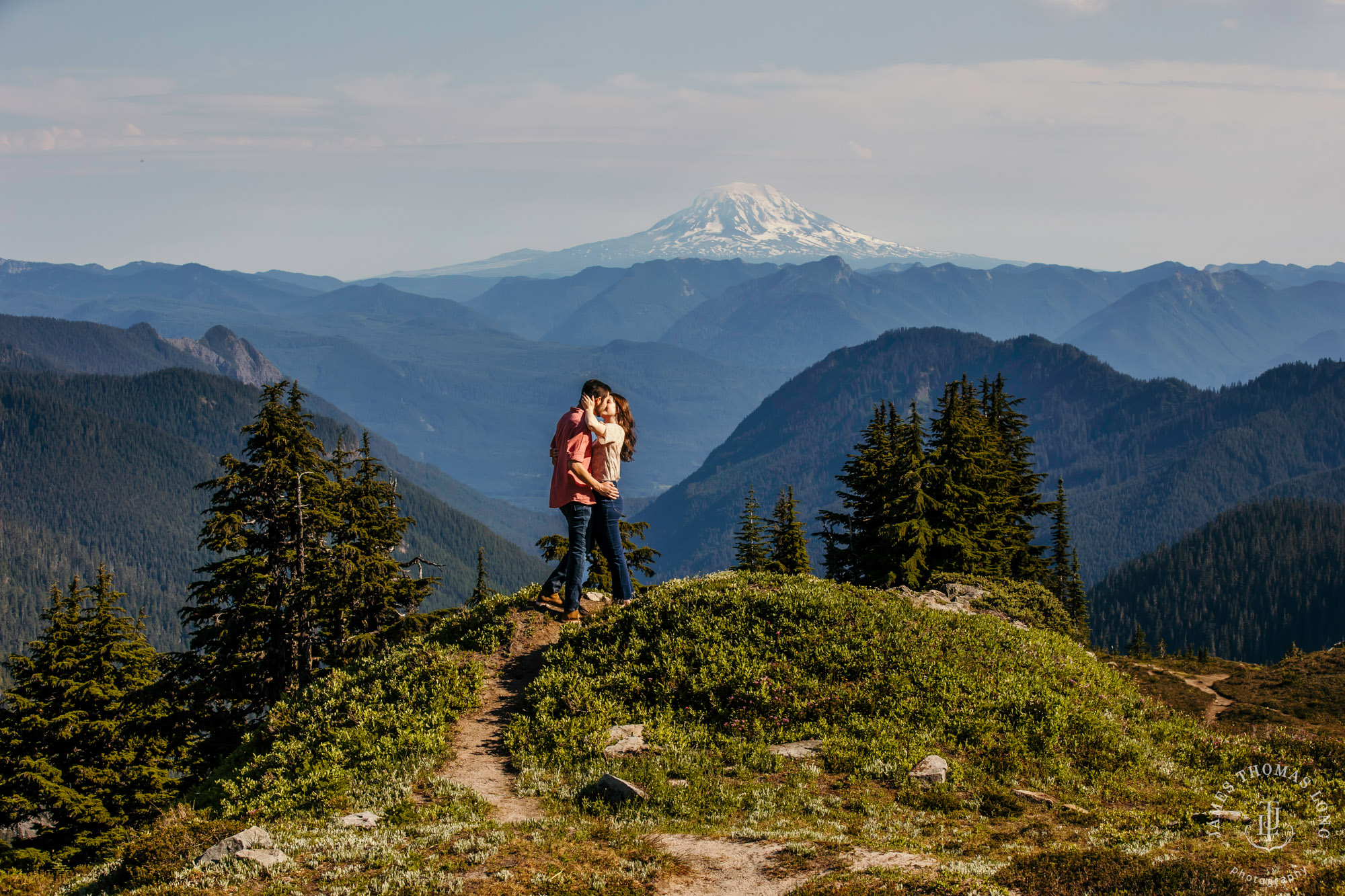 Mount Rainier adventure engagement session by adventure wedding and elopement photographer James Thomas Long Photography