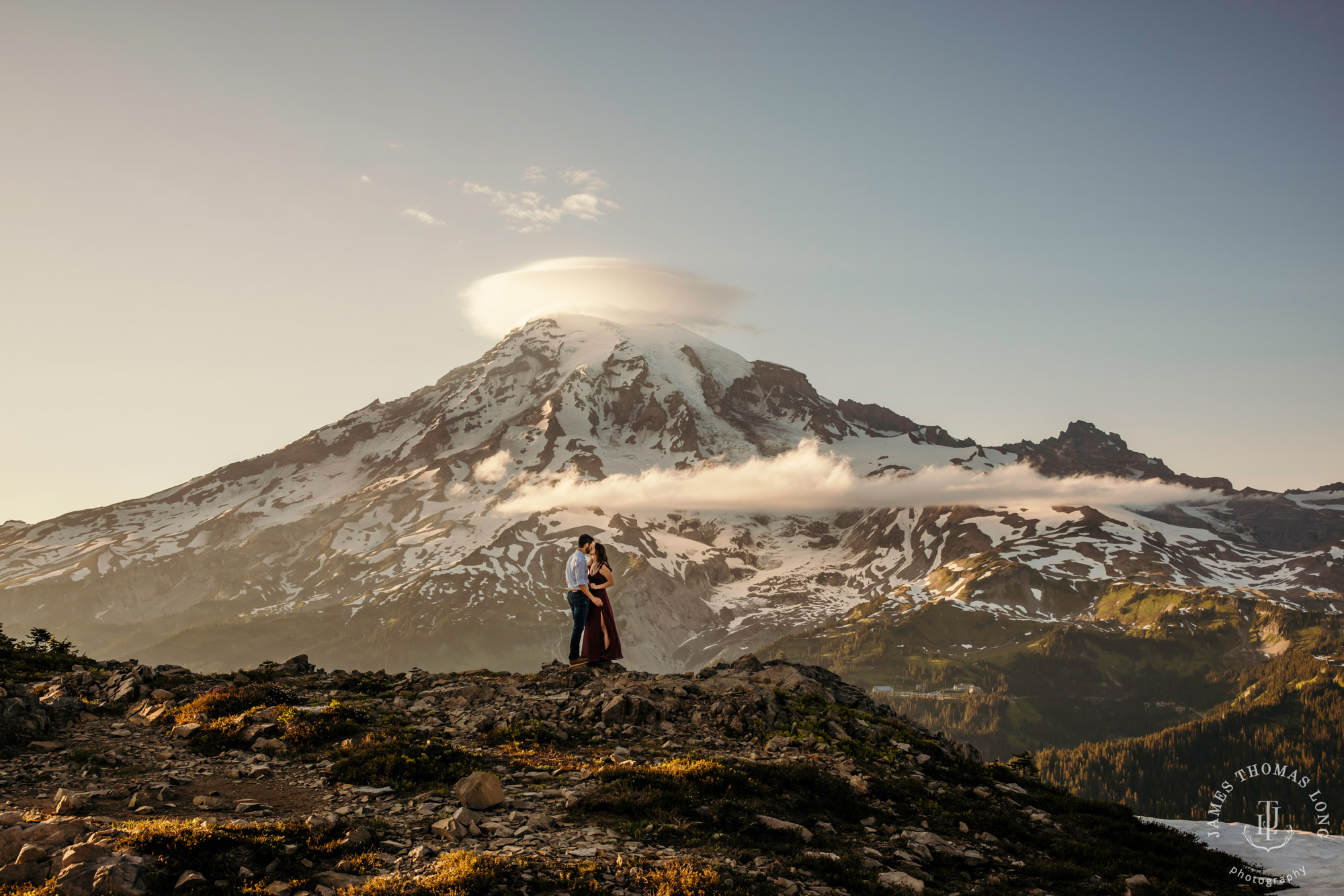 Mount Rainier adventure engagement session by adventure wedding and elopement photographer James Thomas Long Photography