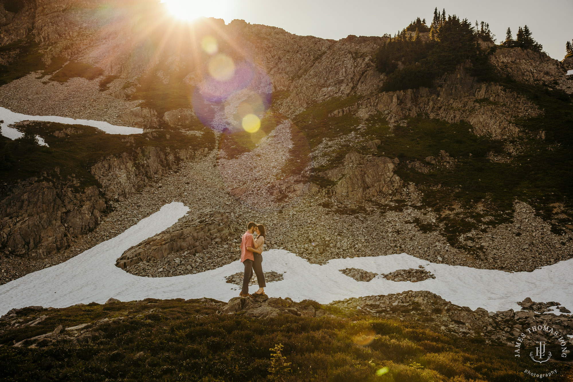 Mount Rainier adventure engagement session by adventure wedding and elopement photographer James Thomas Long Photography