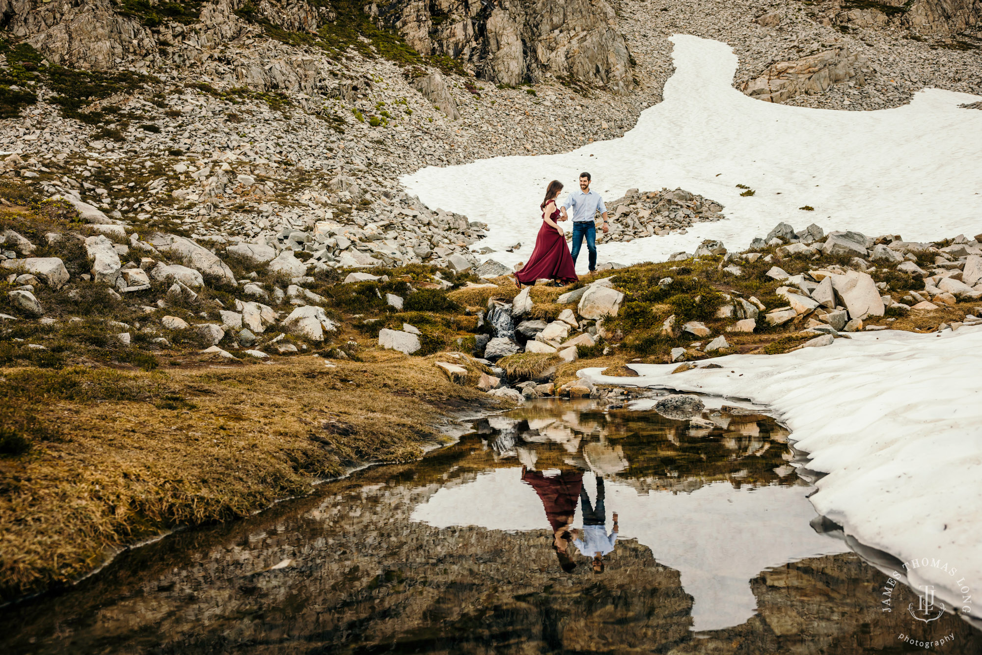 Mount Rainier adventure engagement session by adventure wedding and elopement photographer James Thomas Long Photography