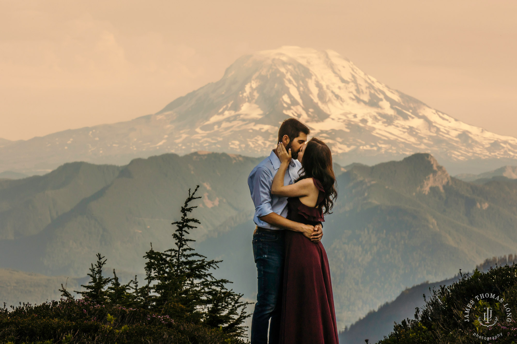 Mount Rainier adventure engagement session by adventure wedding and elopement photographer James Thomas Long Photography