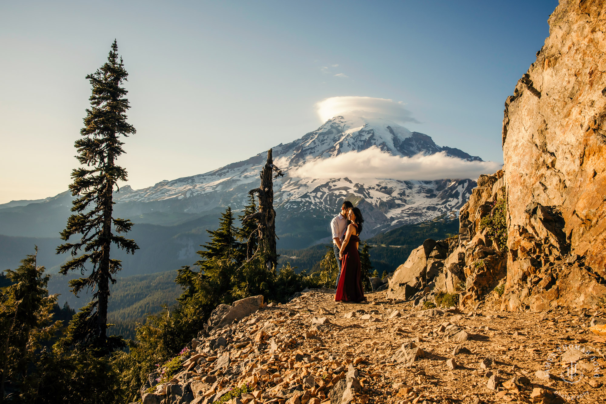 Mount Rainier adventure engagement session by adventure wedding and elopement photographer James Thomas Long Photography