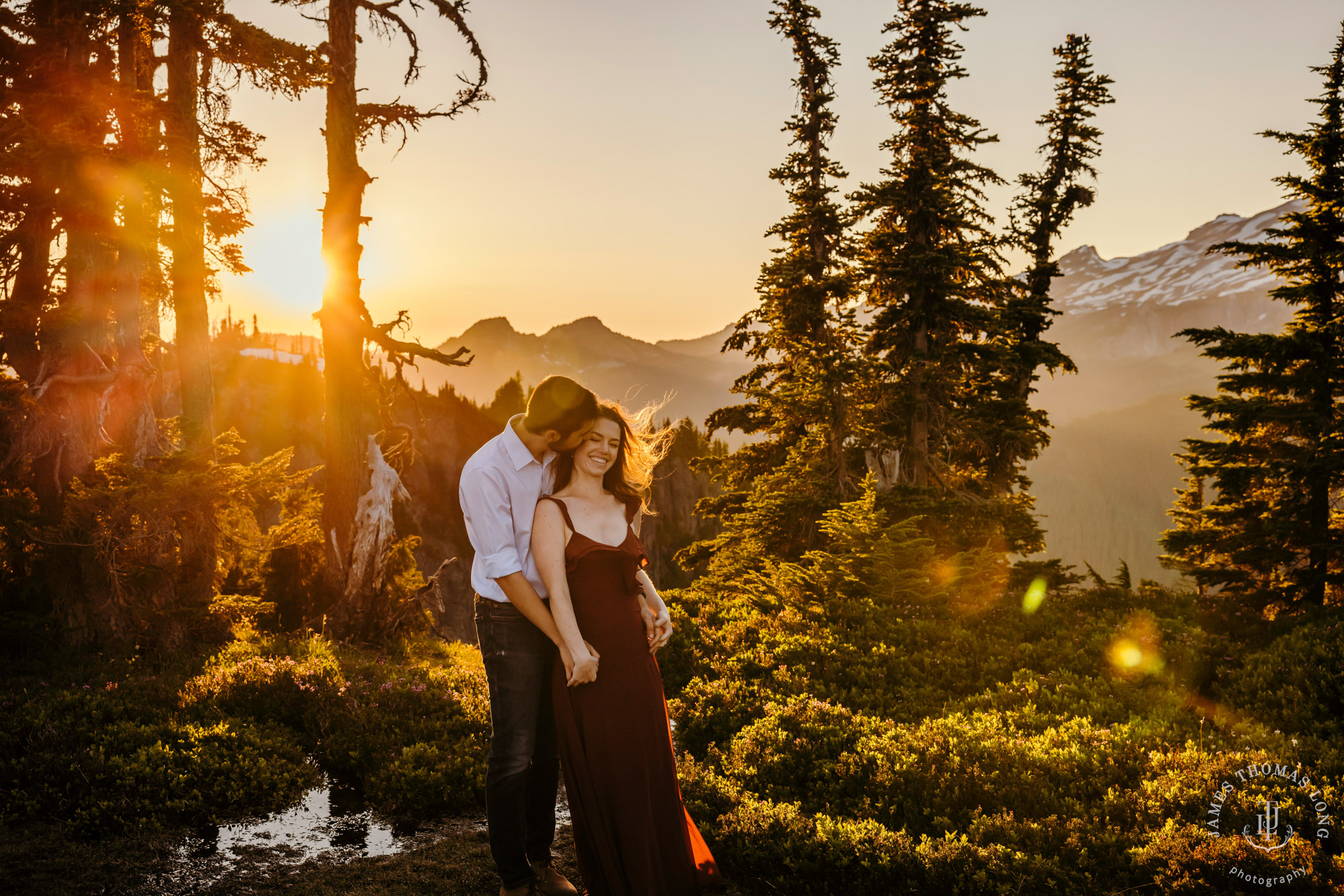 Mount Rainier adventure engagement session by adventure wedding and elopement photographer James Thomas Long Photography