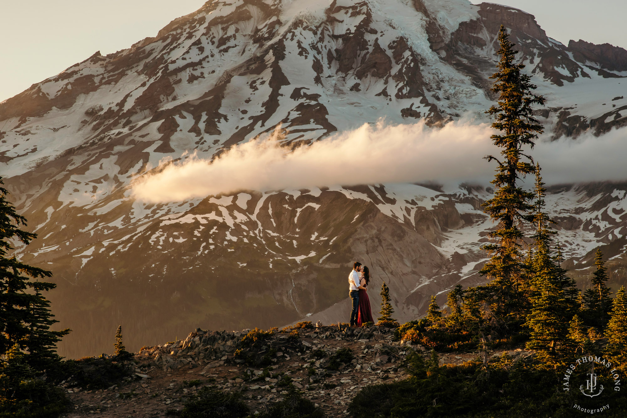 Mount Rainier adventure engagement session by adventure wedding and elopement photographer James Thomas Long Photography